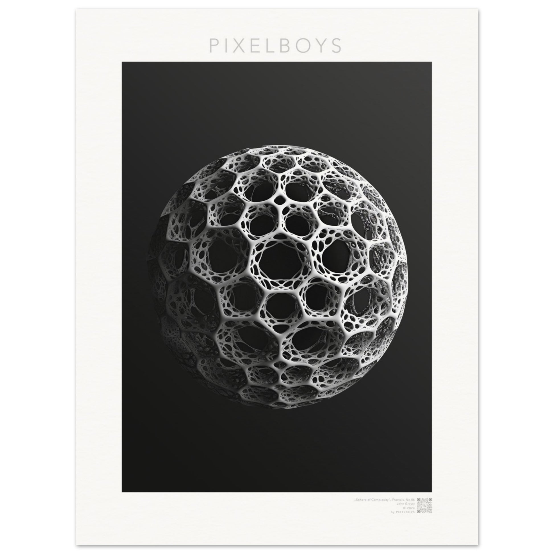 Poster mit Fraktalen - The Sphere of Complexity - John Grayst