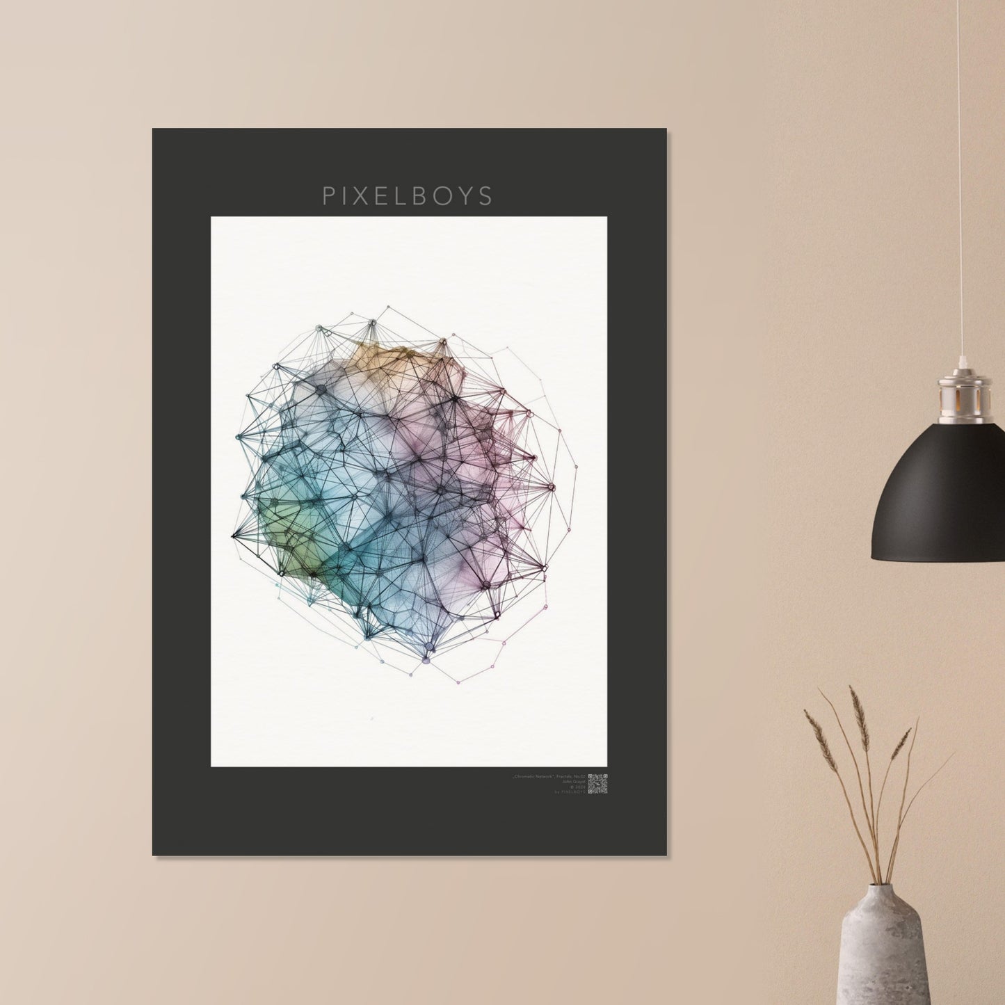 Fraktale Poster - Chromatic Network - John Grayst - Pixelboys