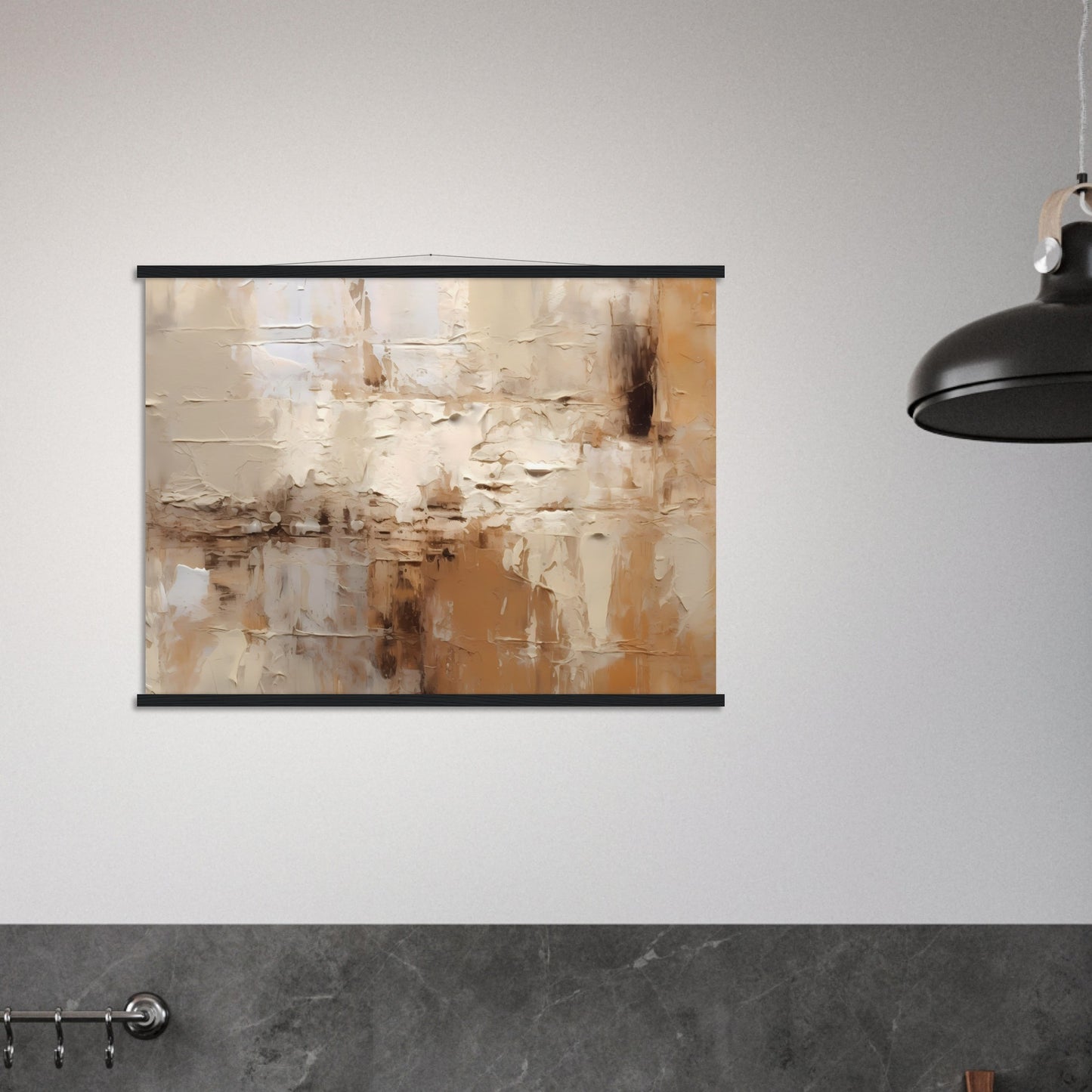 Symphony of Contrasts - Poster mit Leisten aus Holz - Abstract Art - Fine Art