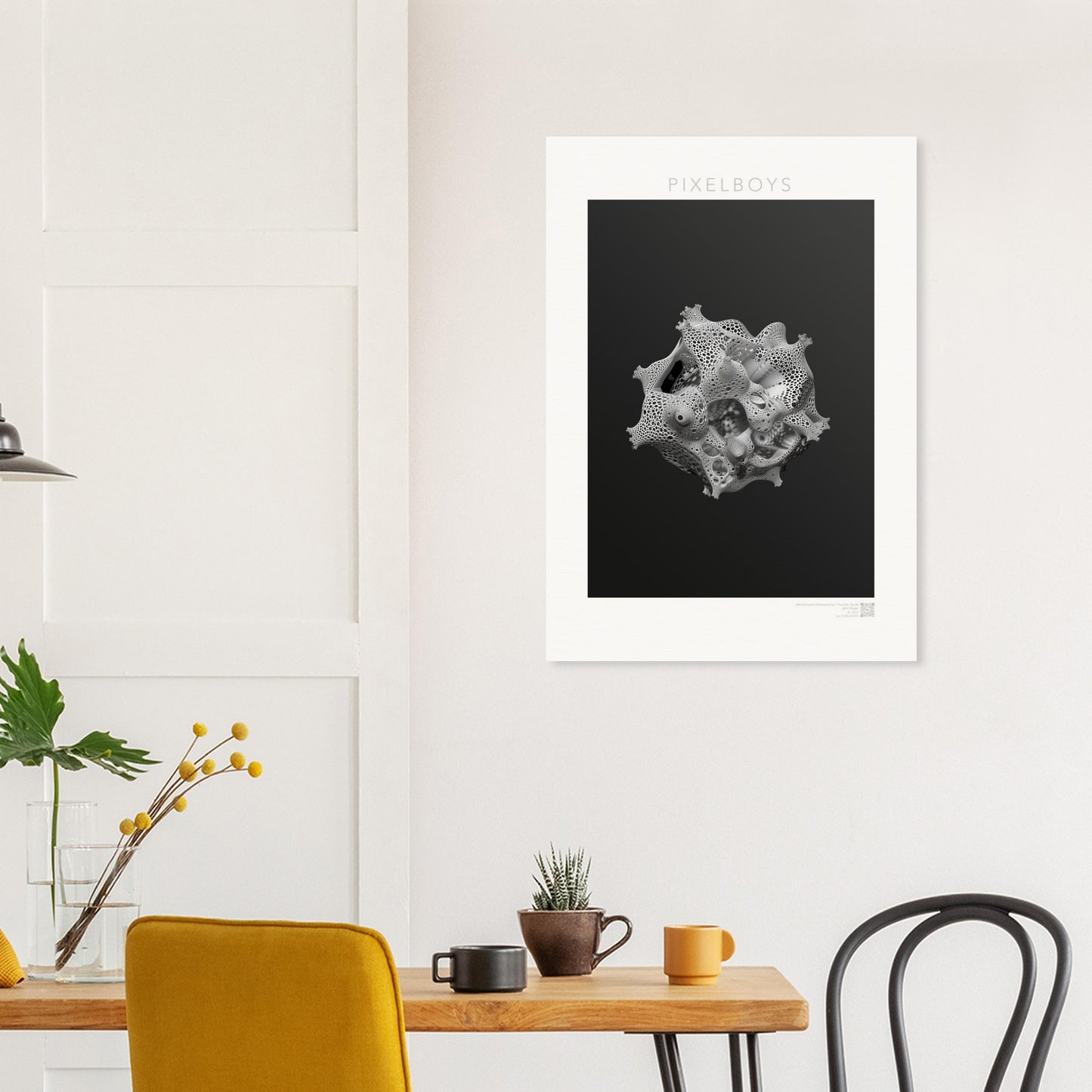 Poster mit Fraktalen - Monochrome Metamorphie - John Grayst