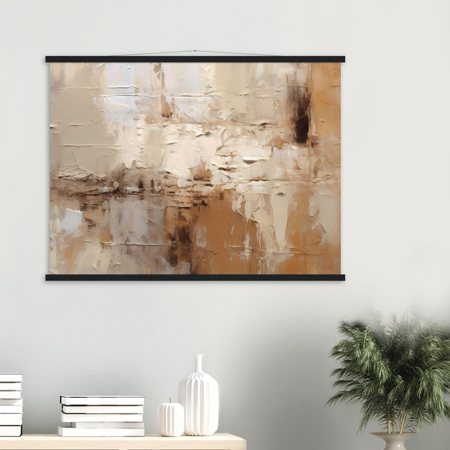 Symphony of Contrasts - Poster mit Leisten aus Holz - Abstract Art - Fine Art