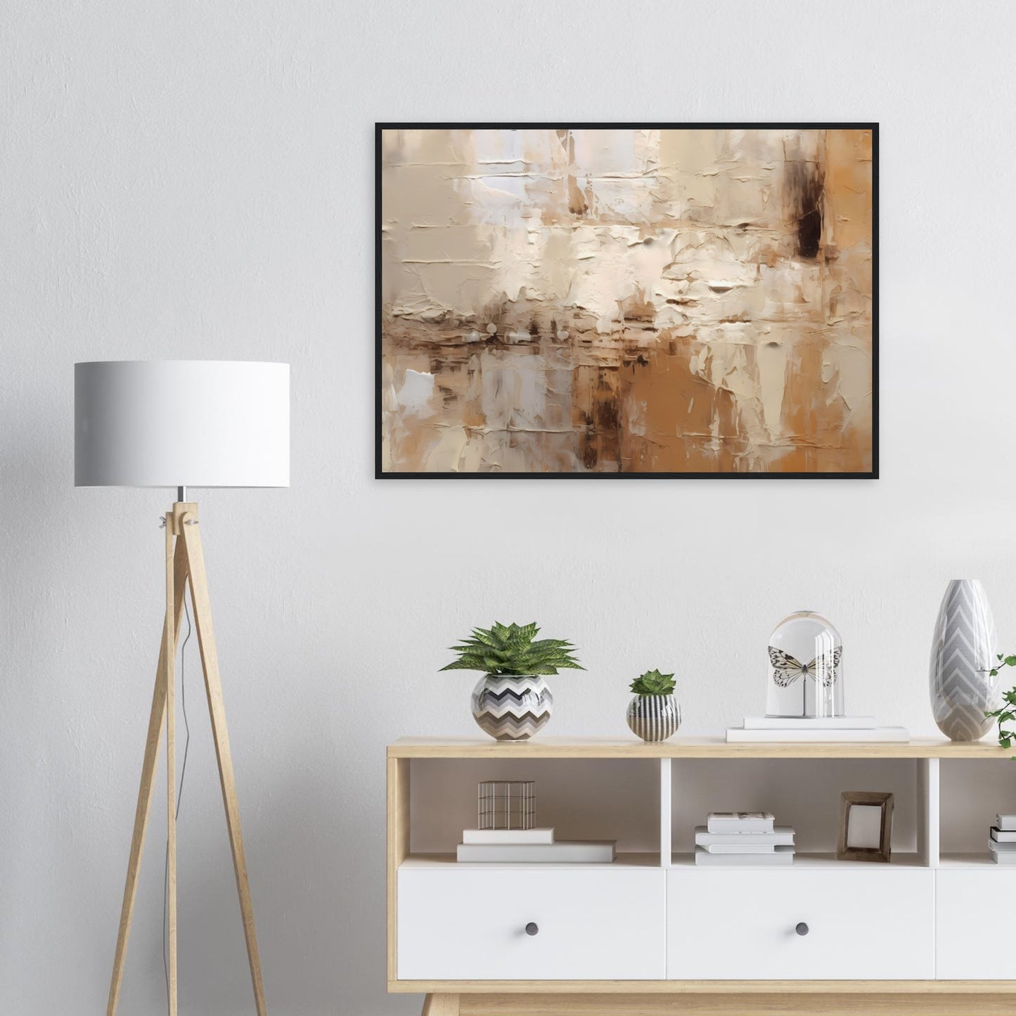 Symphony of Contrasts - Poster mit Rahmen - Abstract Art - Poster Holz Set mit Rahmen