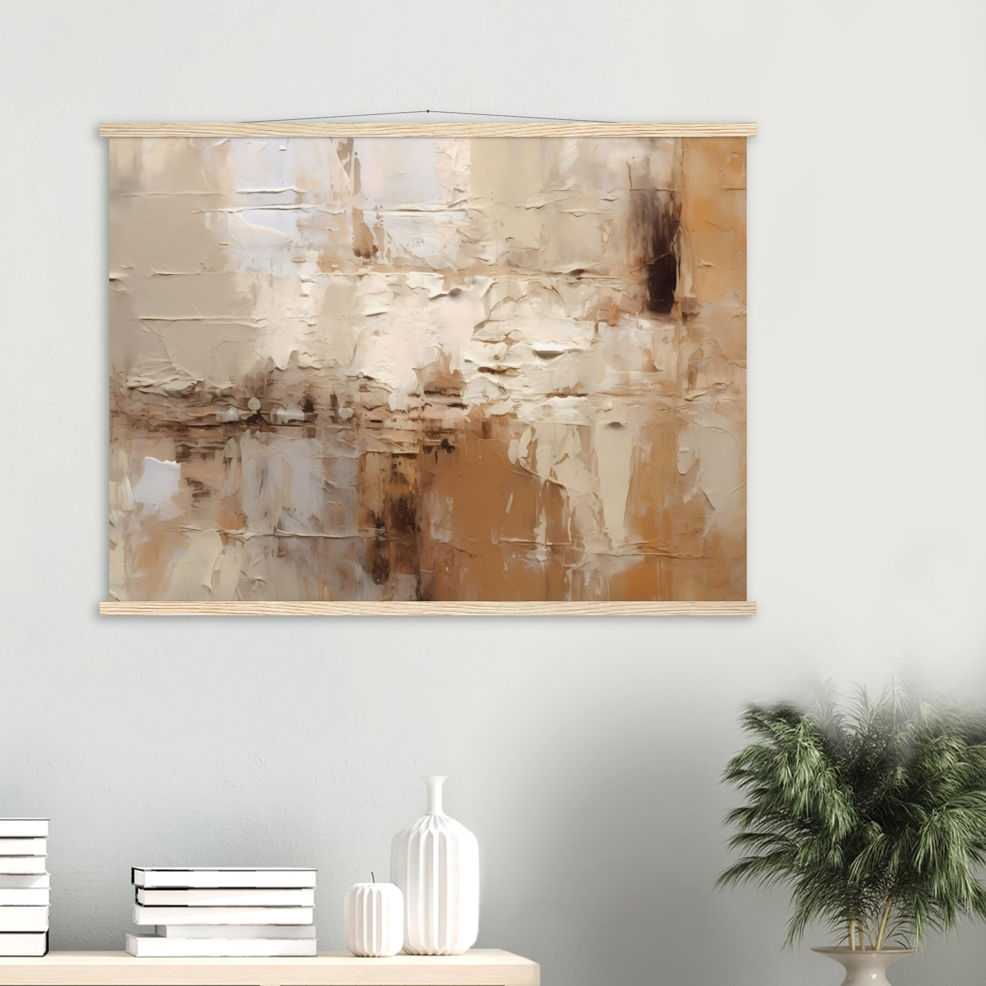 Symphony of Contrasts - Poster mit Leisten aus Holz - Abstract Art - Fine Art