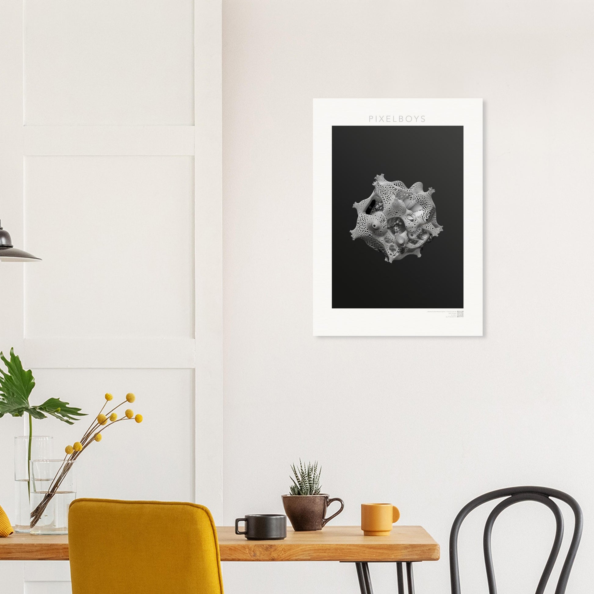 Poster mit Fraktalen - Monochrome Metamorphie - John Grayst