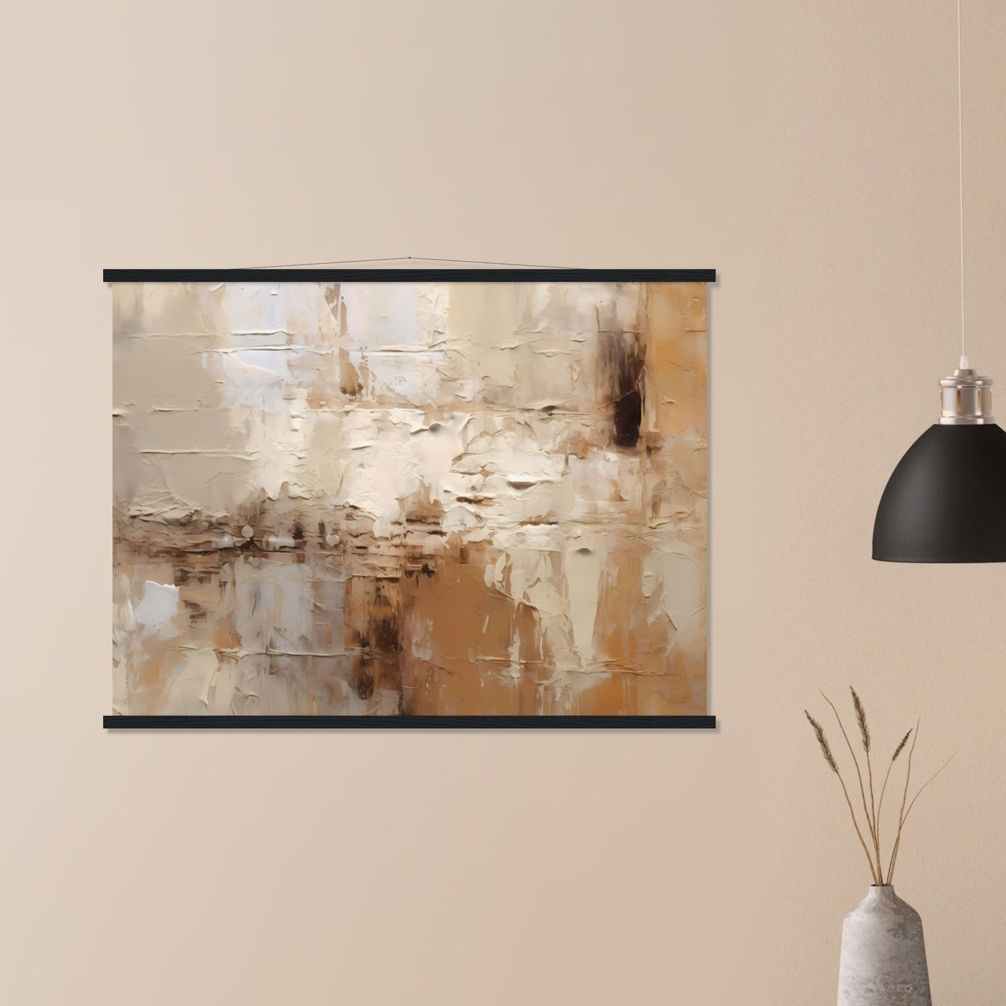 Symphony of Contrasts - Poster mit Leisten aus Holz - Abstract Art - Fine Art