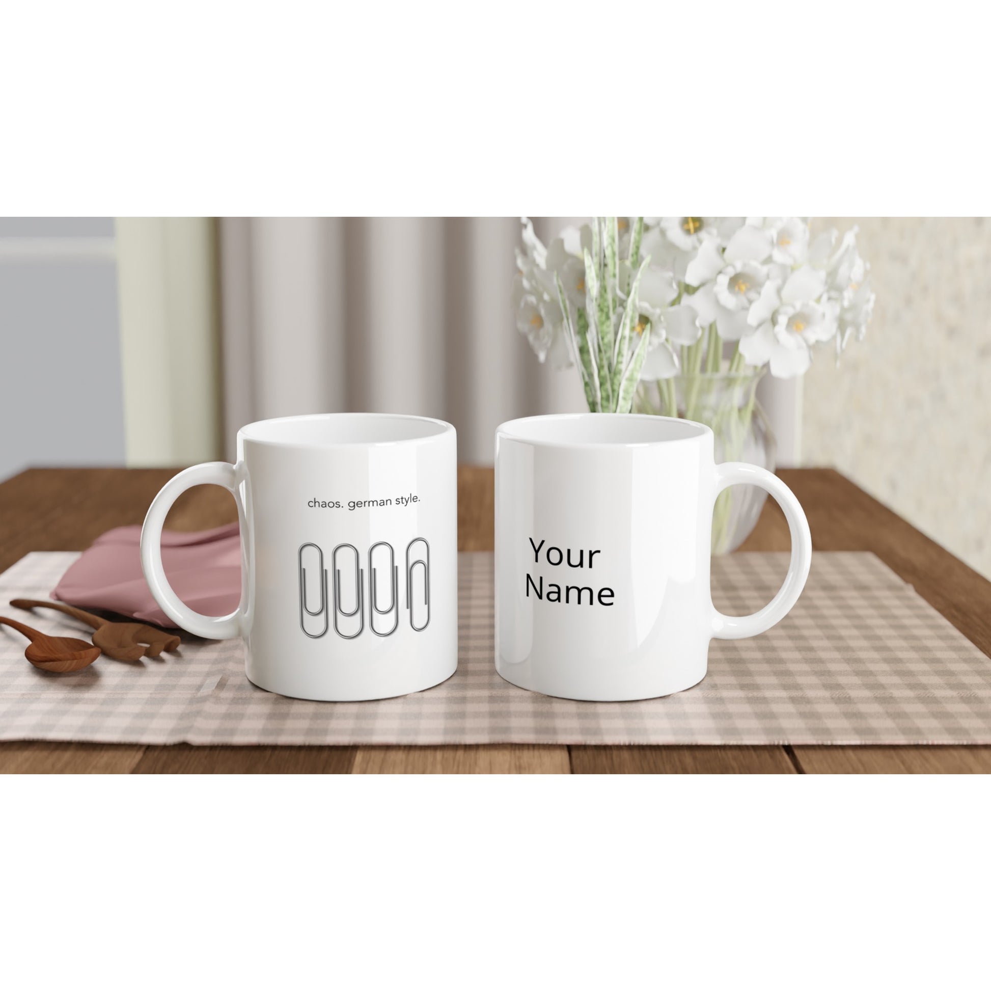 Personalisierbare Tasse mit Spruch - chaos german style - Motivationstasse