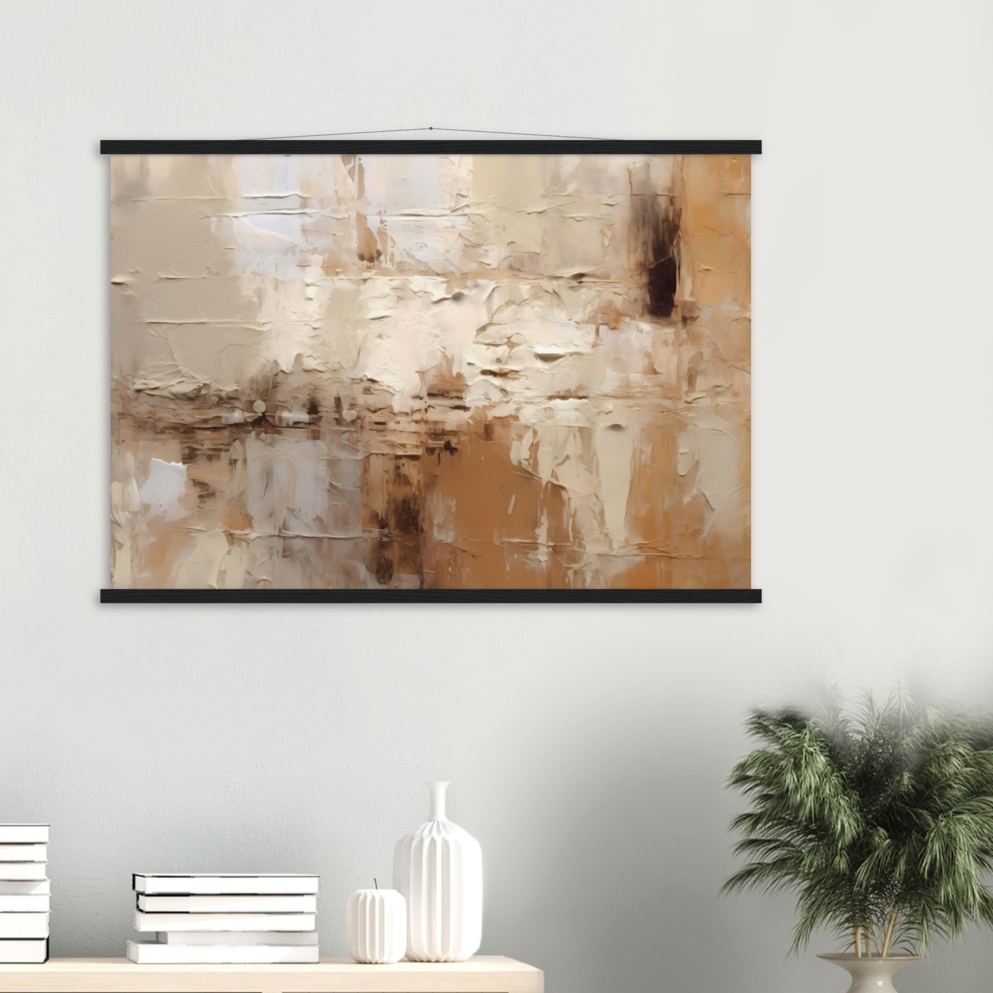 Symphony of Contrasts - Poster mit Leisten aus Holz - Abstract Art - Fine Art