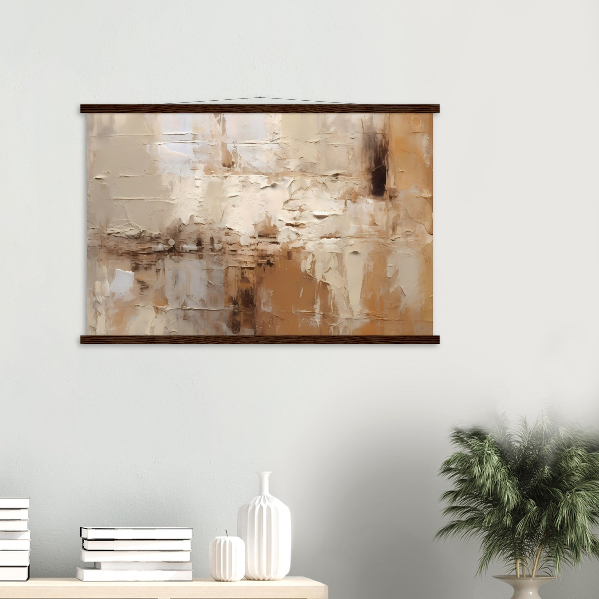 Symphony of Contrasts - Poster mit Leisten aus Holz - Abstract Art - Fine Art