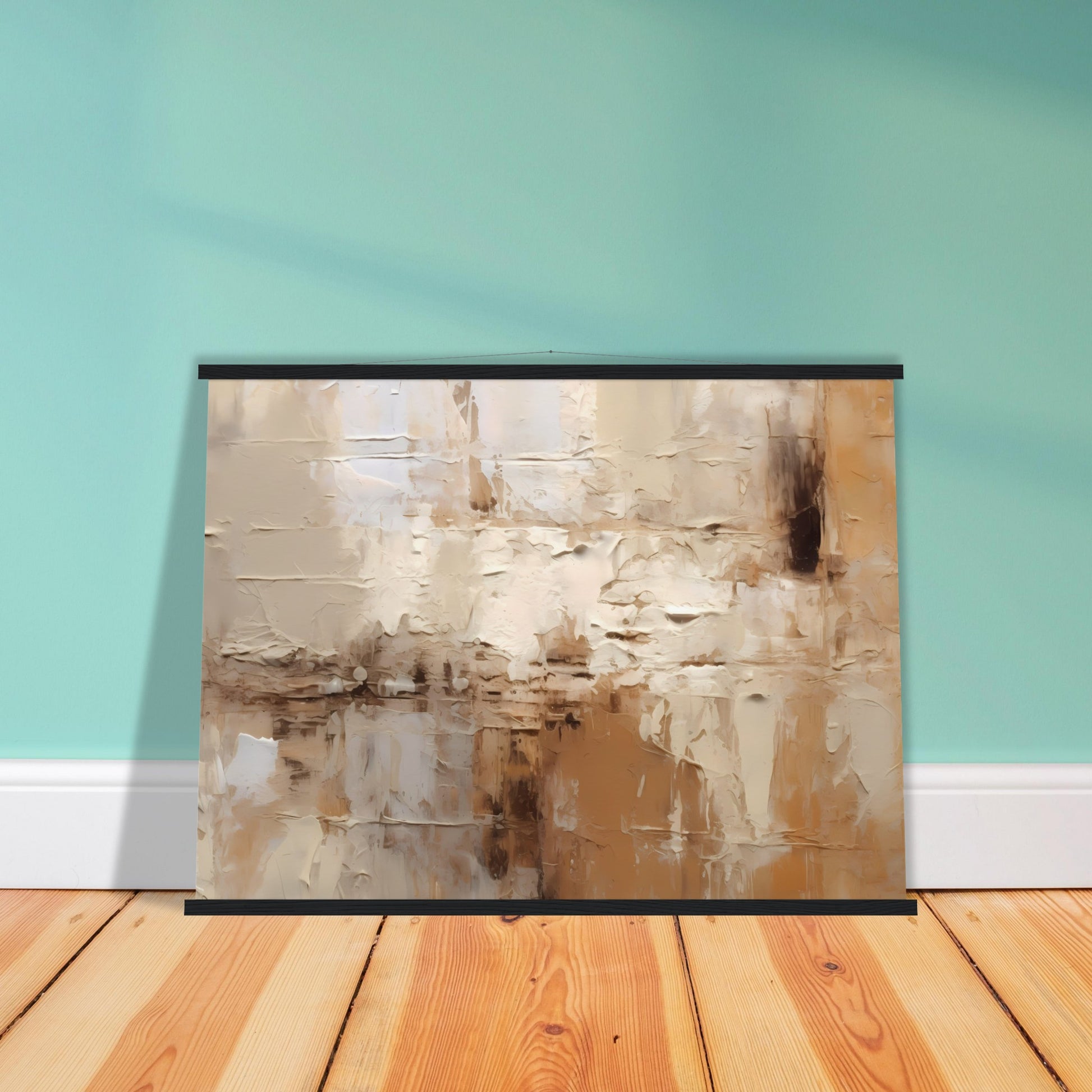 Symphony of Contrasts - Poster mit Leisten aus Holz - Abstract Art - Fine Art