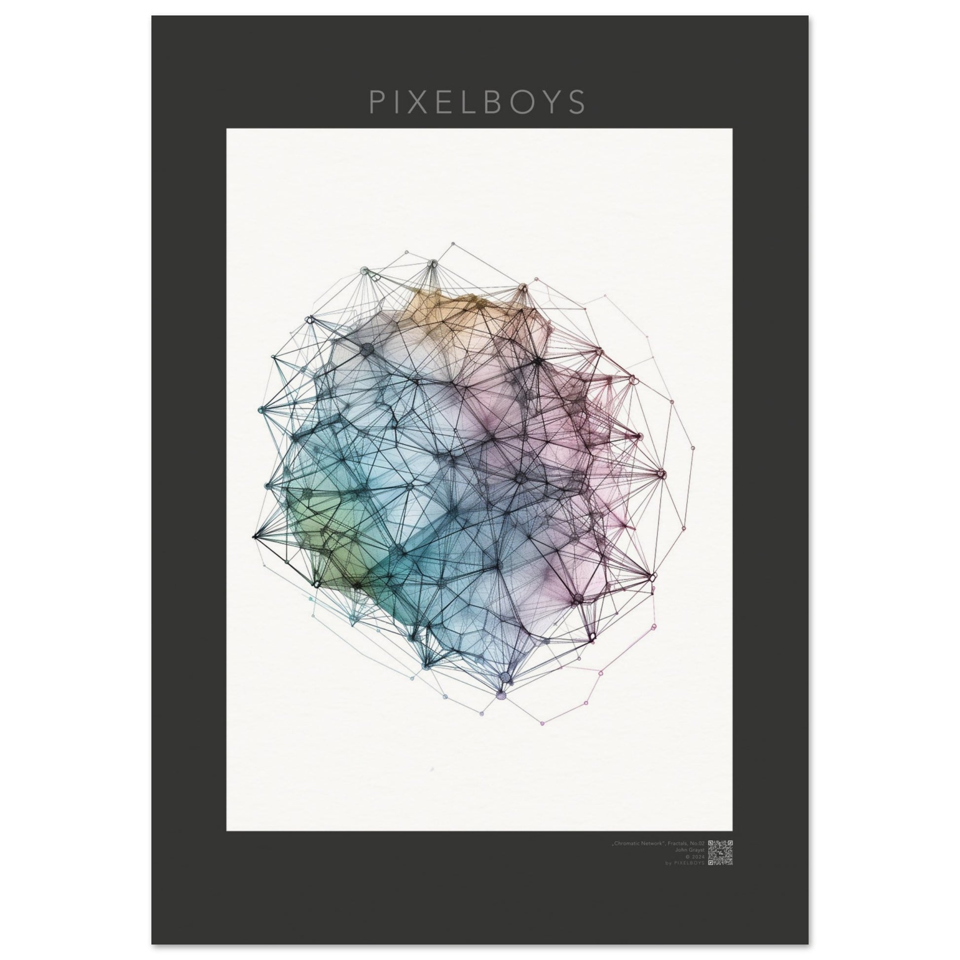 Fraktale Poster - Chromatic Network - John Grayst - Pixelboys