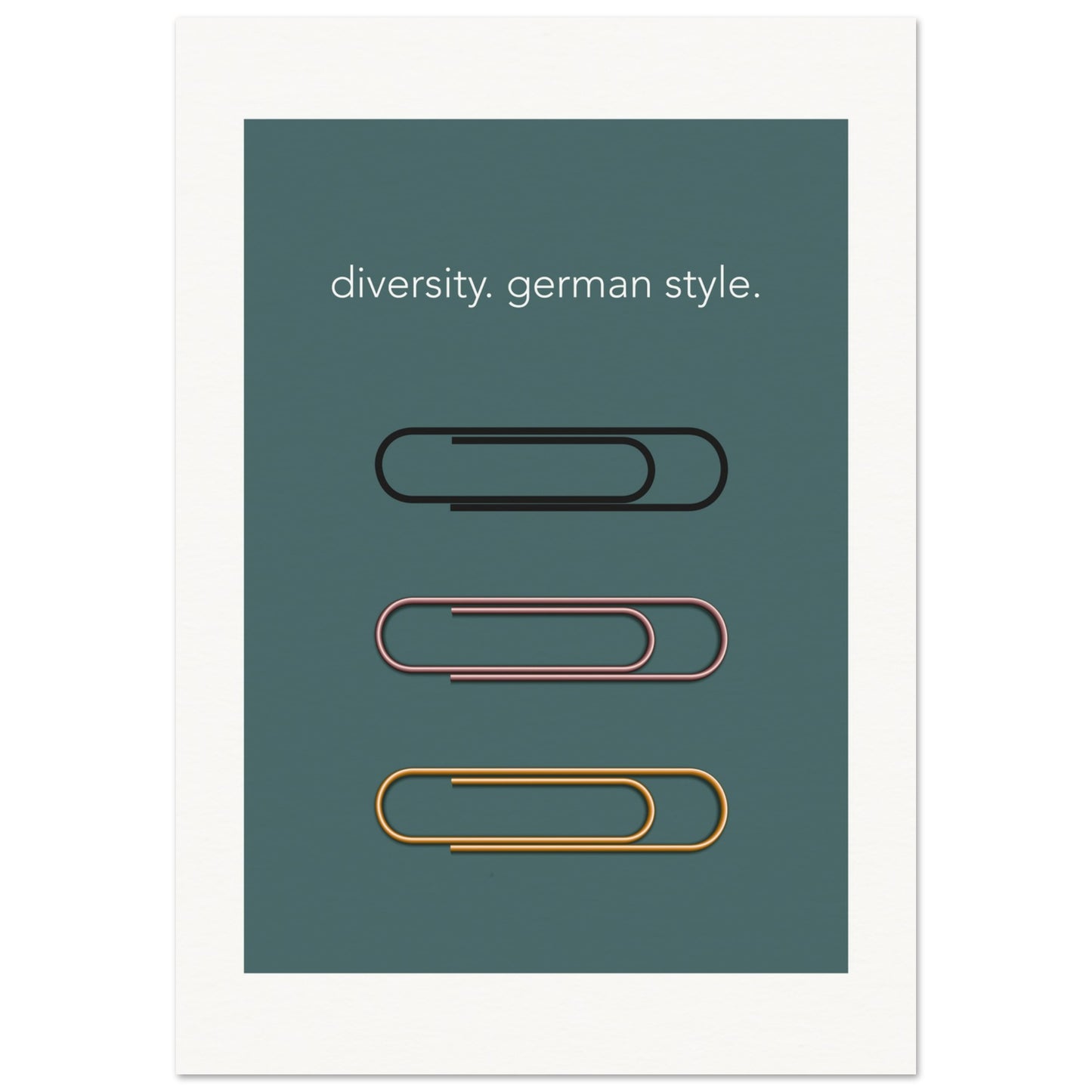 Poster mit Spruch - diversity - german style - blue blackground - Poster in Museumsqualität - Motivationsspruch