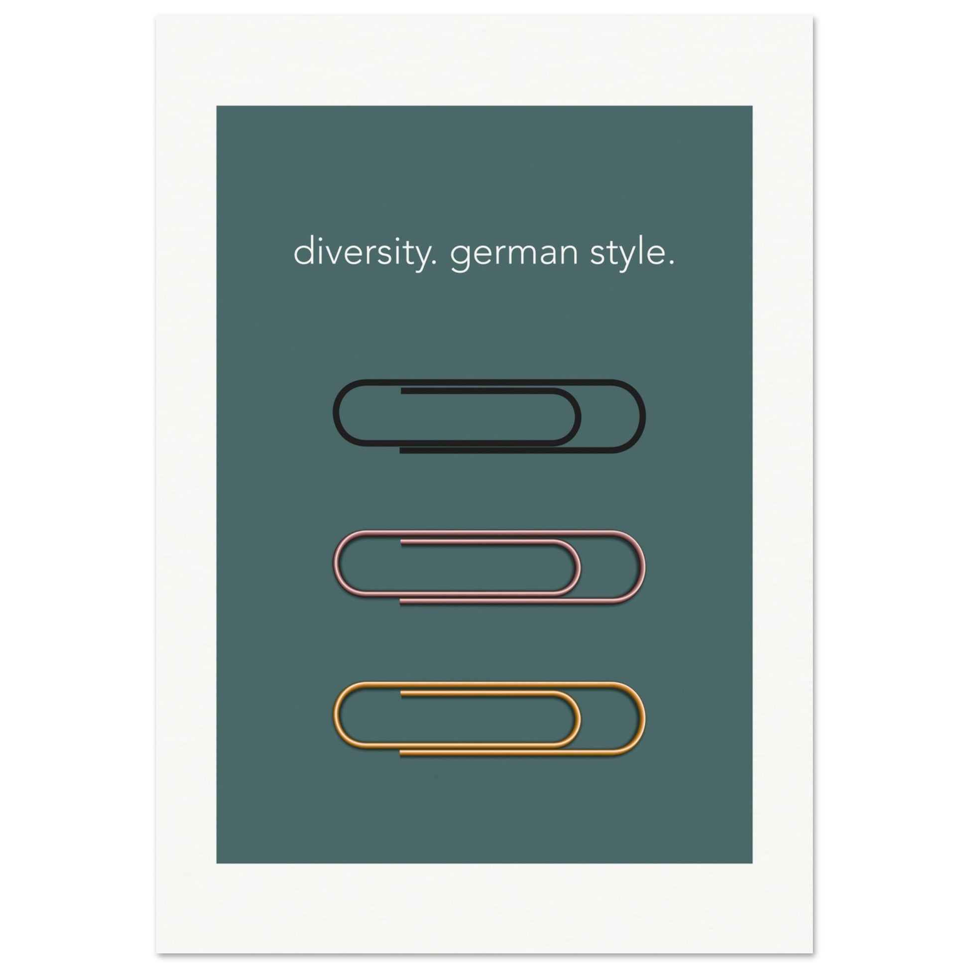 Poster mit Spruch - diversity - german style - blue blackground - Poster in Museumsqualität - Motivationsspruch