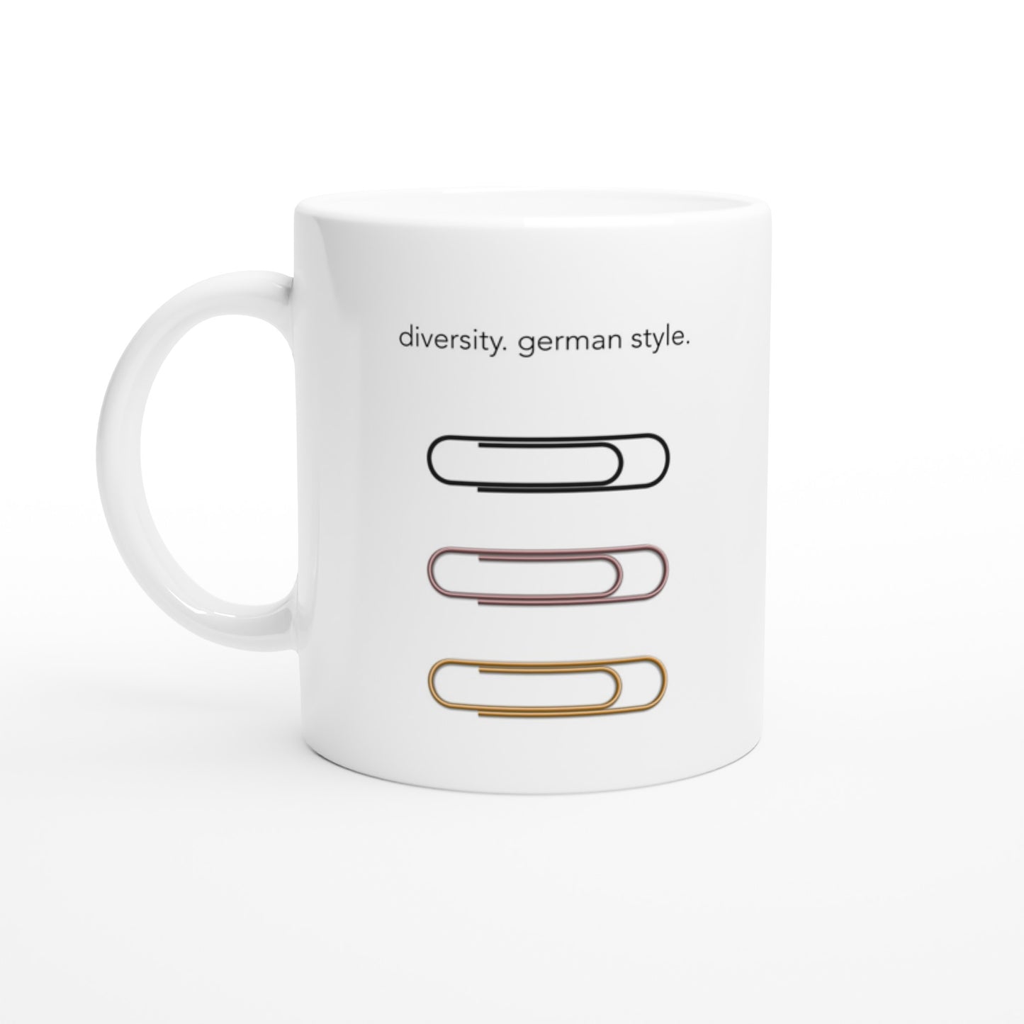 Bedruckte Tasse mit Spruch: diversity german style - Motivationstasse