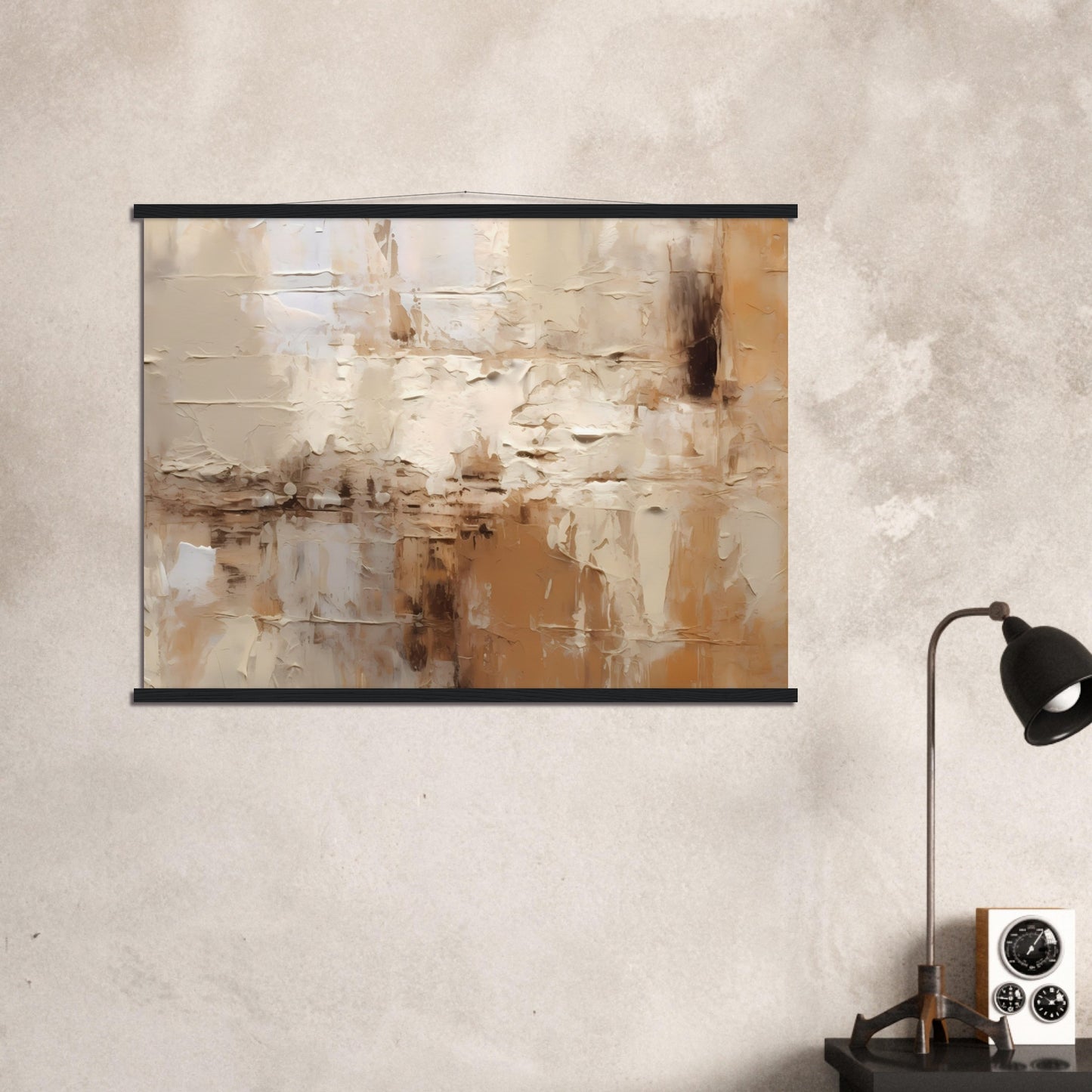 Symphony of Contrasts - Poster mit Leisten aus Holz - Abstract Art - Fine Art