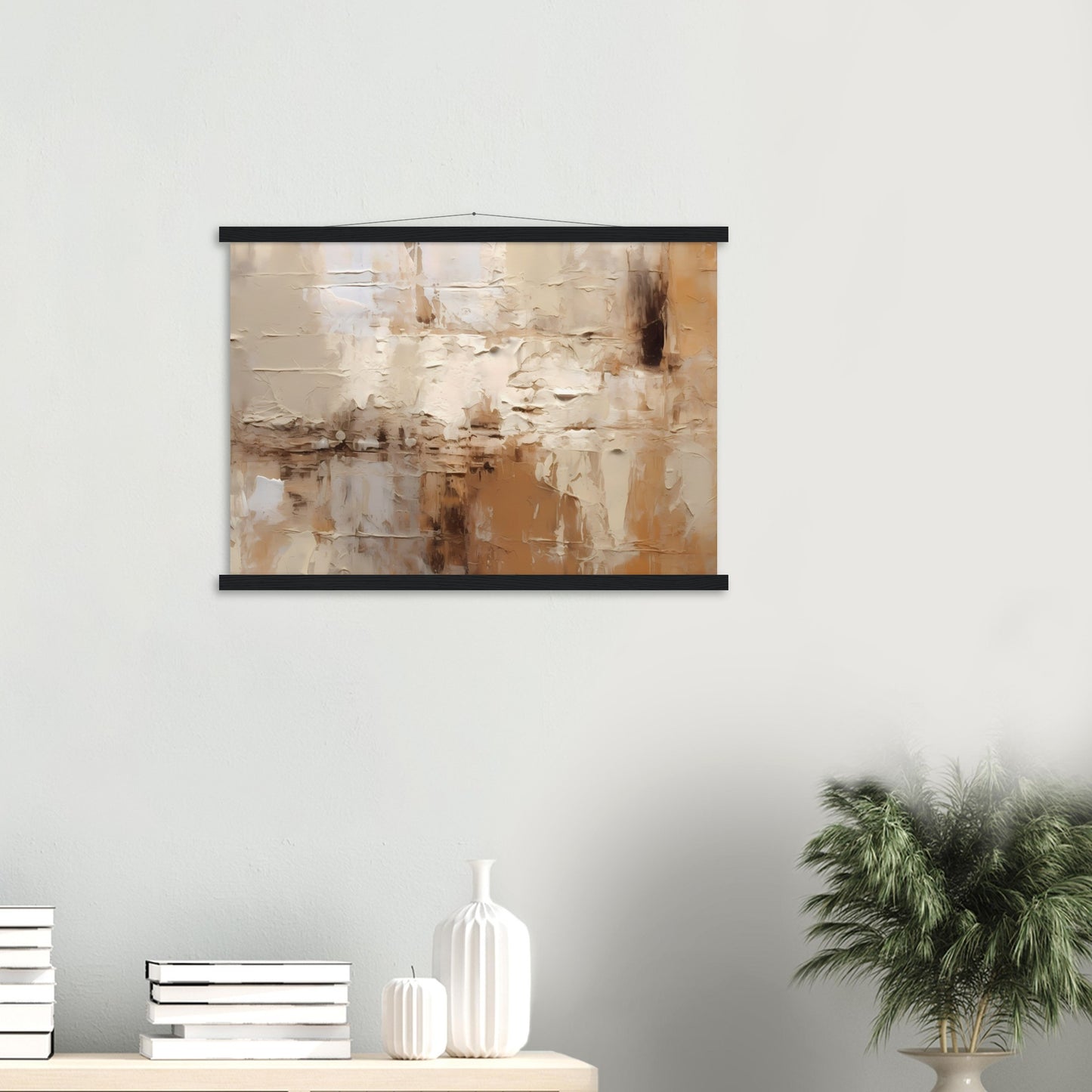 Symphony of Contrasts - Poster mit Leisten aus Holz - Abstract Art - Fine Art