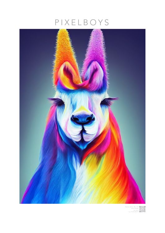 Poster mit Leisten - Karma Lama No. 2 - "Edna" - Wandbild - Edna Erverage - LGBTQI+ - Christopher Street Day - Pride Month - Lesbian - Gay - Bisexual - Transgender - Queer & Intersexual - rainbow flag - unicorn - einhorn - rainbow - regenbogen - heteronormativity - Drag Queens - Asexual - Künstler: "John Grayst" - Pixelboys - Atelier - Wandbild - Museum - Germany - Berlin - USA - America - New York City - Los Angeles - Chicago - Houston - Phoenix - Philadelphia - Paris - Rom -