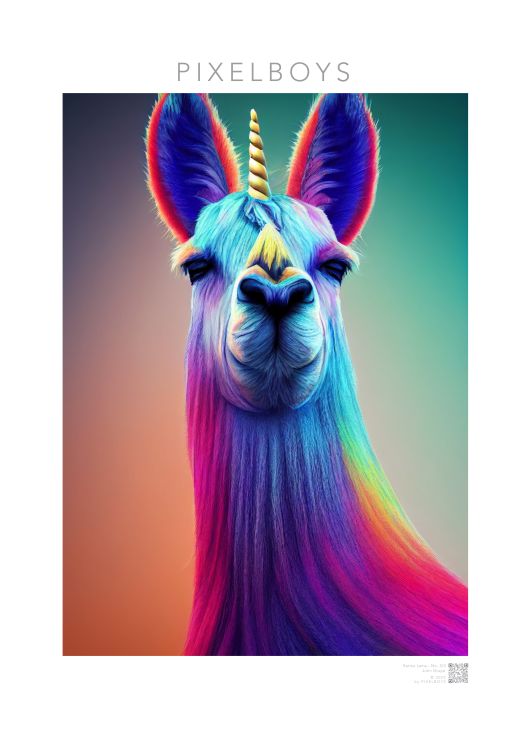 Poster in Museumsqualität - Karma Lama No. 3 - "Bob" - Wandbild - Bob the Drag Queen - LGBTQI+ - Christopher Street Day - Pride Month - Lesbian - Gay - Bisexual - Transgender - Queer & Intersexual - rainbow flag - unicorn - einhorn - rainbow - regenbogen - heteronormativity - Drag Queens - Asexual - Künstler: "John Grayst" - Pixelboys - Atelier - Acryldruck - Museum - Germany - Berlin - USA - America - New York City - Los Angeles - Chicago - Houston - Phoenix - Philadelphia - Paris - Rom -