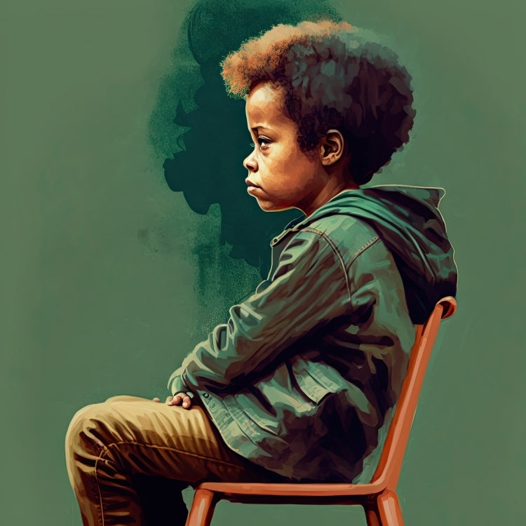 Poster in Museumsqualität - Listening - The Son - Jeffrey - rasism - motherhood - Posterleisten - USA - Fineart - Posterrahmen  - Wandkunst - Holzrahmen - Poster with frame - people of color - artwork - art brand - printed cup personalized - Holzleisten - pixelboys - Kunstdrucke - wandbilder - wall art - Kunst auf Tassen  - Office Poster - Gastrotassen - Wanddekoration - Acrylkunst - Geschenkidee - Office Poster - Acryldruck - Abstrakte Kunst - Family Art -