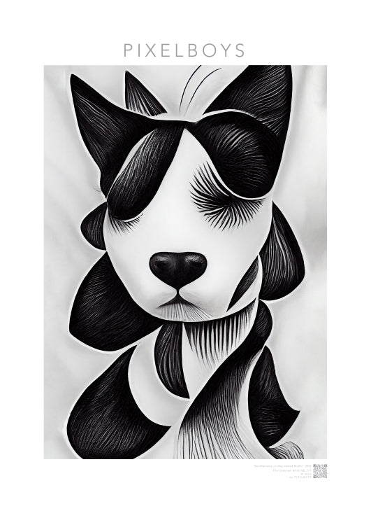 Poster in Museumsqualität - Doodlemania "a dog named Muffin"- No.4 - Wandbild - doodle mania art collection - wall art - Hunde - Doodle Kunst - dogs- doodle posters and art prints - Poster mit Rahmen - doodle artwork - Acrylbild - Kunstdruck - Wandbild - office Poster - Poster with frame -  Künstler: Pixelboys & The Unknown Artist Nb.517 - keith haring - Gastro Art - anti stress art - Art Brand - Kunstdruck -