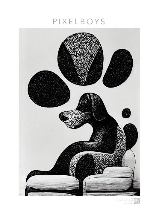 Poster in Museumsqualität - Doodle Mania "lazy dog"- Charlie - No.5 - personalized mug - Acryldruck - Wandbild - doodle mania art collection - wall art - Hunde - Doodle Kunst - dogs- doodle posters and art prints - Poster mit Rahmen - doodle artwork - Acrylbild - Kunstdruck - Wandbild - office Poster - Poster with frame - Charlie S.- Künstler: Pixelboys & The Unknown Artist Nb.517 - keith haring - Gastro Art - anti stress art - Art Brand - Kunstdruck -