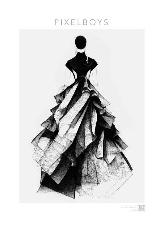 Haute Couture - Poster Set mit Rahmen aus Holz - Haute Couture - No. 5 - "Ambre" - Künstler: "The Unknown Artist Nb. 517" Wandbilder - Kunstdrucke - Pixelboys - Atelier - Milano - Berlin - Munich - Madrid - New York - Dubai - Paris - Tokio - 