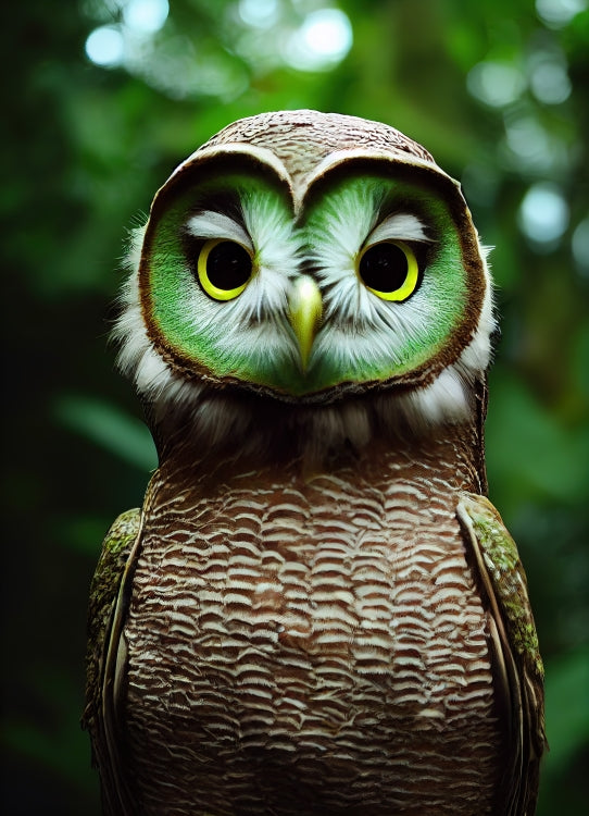 Poster in Museumsqualität - Fruit Owl No. 4 - "Kiki", the Kiwi Owl - Wandkunst - Kunstdruck - (lat. tyto actinidia) - Kiwi Eule - Schleiereulen - Kiwi Owl - Fruchteulen - Vogel - Bird - Strigiformes - Noctua - Ornithologie - Kunstwerk  - Office Poster - Poster mit Rahmen - Kaffee Tasse - Poster mit Leisten - Bedruckte Tassen - Kunst Marke - Art Brand - Acryldruck - Wandbild - Kunstdrucke - Papier: 250g/qm - Künstler: John Grayst & Pixelboys - Eulen - Owl - Geschenkidee - 