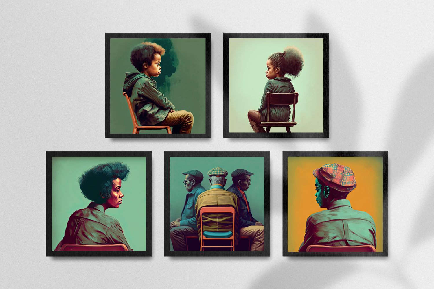 Poster in Museumsqualität - Listening - The Mother - rasism - motherhood - Posterleisten - USA - Fineart - Posterrahmen  - Wandkunst - Holzrahmen - Poster with frame - people of color - artwork - art brand - printed cup personalized - Holzleisten - pixelboys - Kunstdrucke - wandbilder - wall art - Kunst auf Tassen  - Office Poster - Gastrotassen - Wanddekoration - Acrylkunst - Geschenkidee - Office Poster - Acryldruck - Abstrakte Kunst - Family Art -