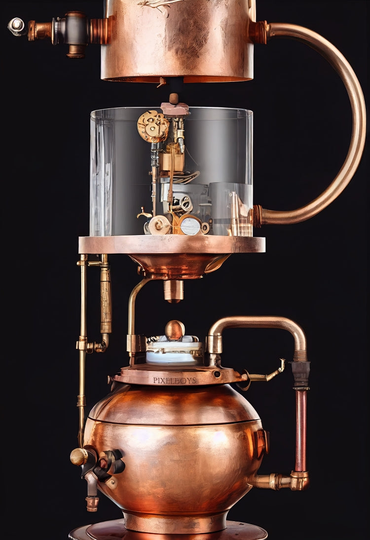 Poster mit Rahmen - Steampunk - Coffee Maker - No.6