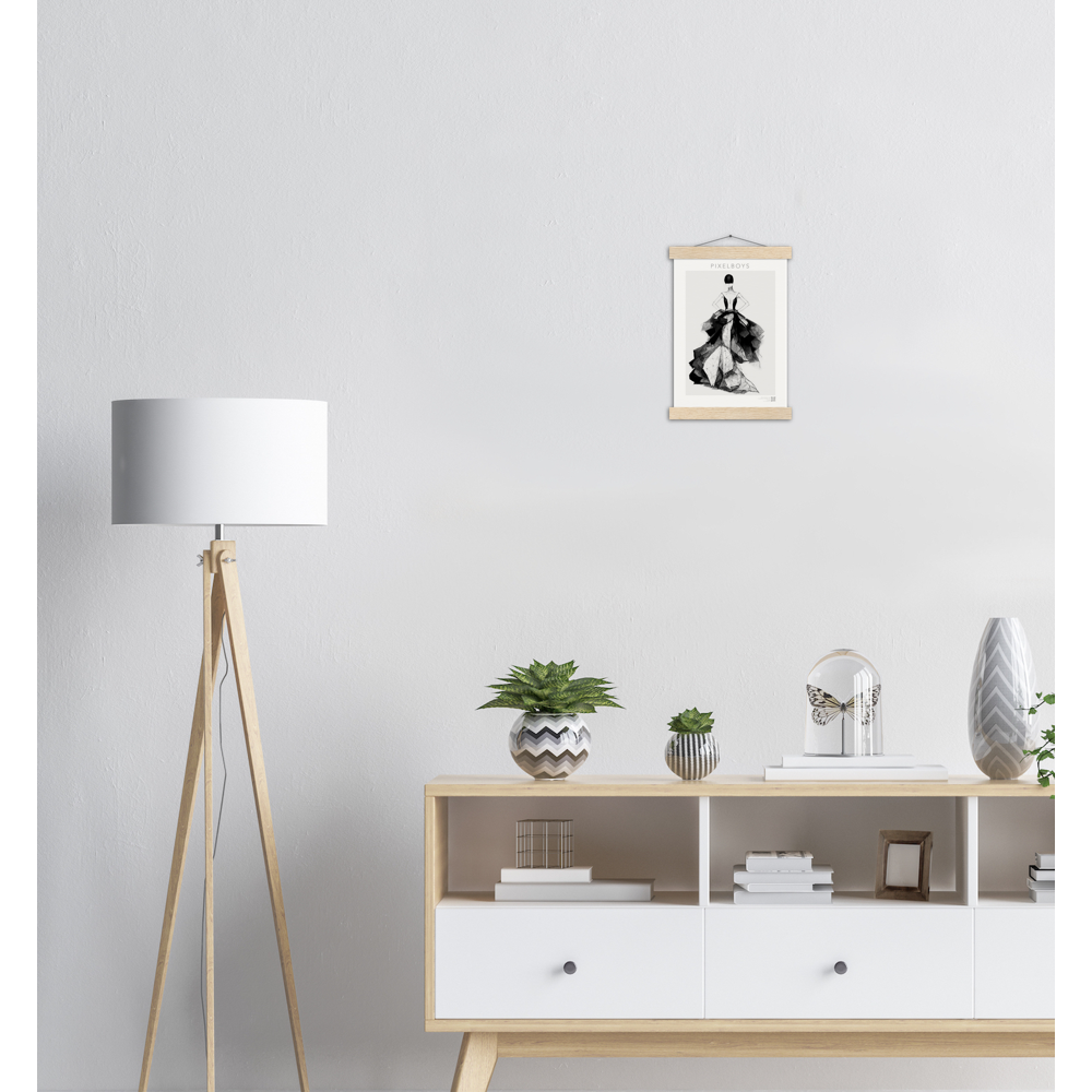 Haute Couture - Poster Set mit Leisten aus Holz - Haute Couture - No. 7 - "Rose" - Künstler: "The Unknown Artist Nb. 517" Wandbilder - Pixelboys - Atelier - Milano - Berlin - Munich - Madrid - New York - Dubai - Paris - Tokio - Rom - Lisbon - Ottawa - Melbourne -