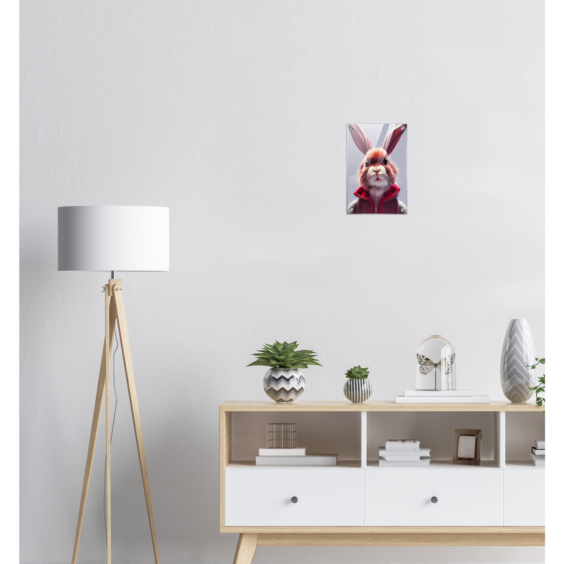 Acryldruck - Museumsqualität - Bunny in grey red tracksuit - "Julius" - Acryl art - personalized mug - customized mug - Cute rabbit - Marke:- Pixelboys - Brand - Art Prints - Marke - Wandkunst - Papierstärke: 250g/qm - Wall Art - Bunny crew - Skater Betty - Hasen Gang - Original - Künstler:Pixelboys - Poster with frame - Office Poster - Acrylkunst - Trend - Wandschmuck - Acrylbild - Atelier Canada - 