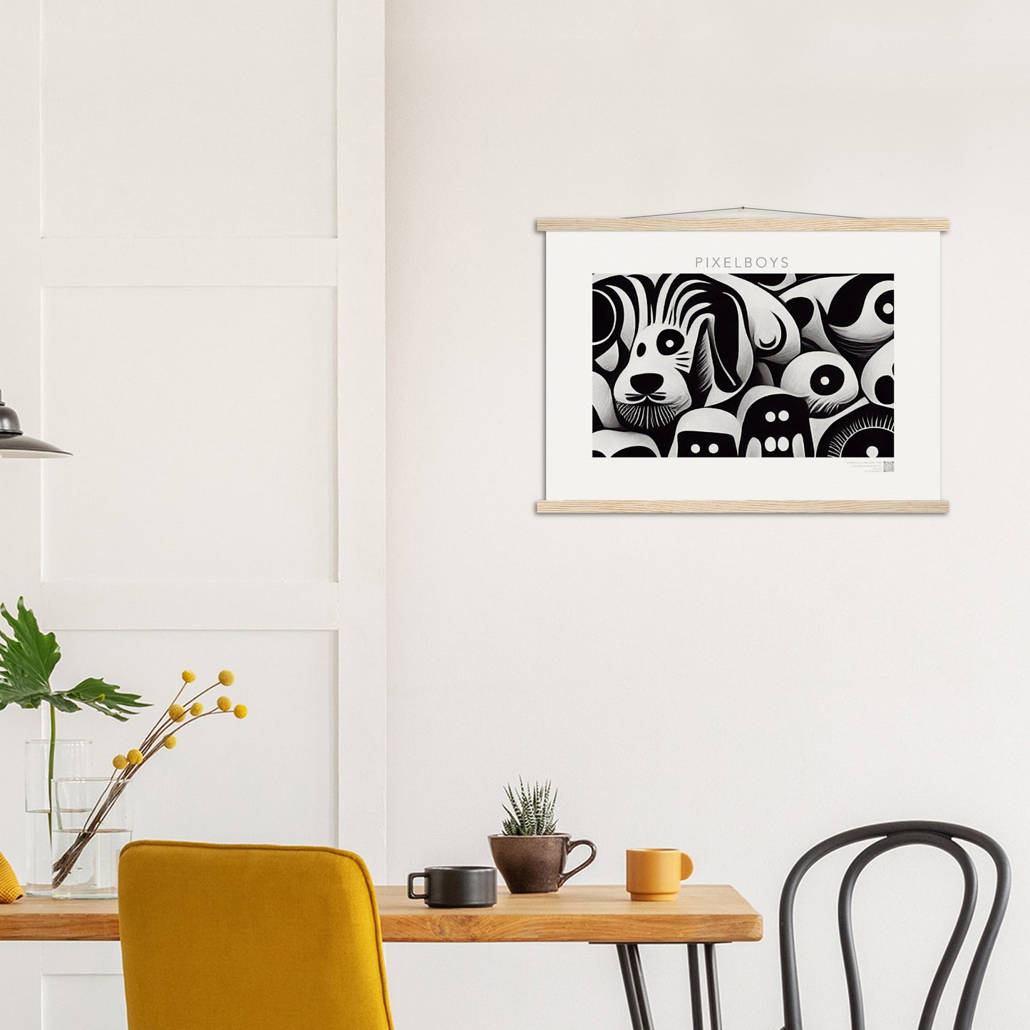 Poster mit Leisten (Holz) - in Museumsqualität - Doodlemania "urban safari" - Wandkunst - Holzleisten - Großstadtdschungel - personalized mug - Acryldruck - Wandbild - doodle mania art - wall art - Hunde - Doodle Kunst - dogs - doodle posters and art prints - Poster mit Rahmen - poster with wood ledges - doodle artwork - Acrylbild - Kunstdruck - office Poster - Poster with frame - Charlie S.- Künstler: Pixelboys & The Unknown Artist Nb.517 - keith haring - Gastro Art - anti stress art - Art Brand -