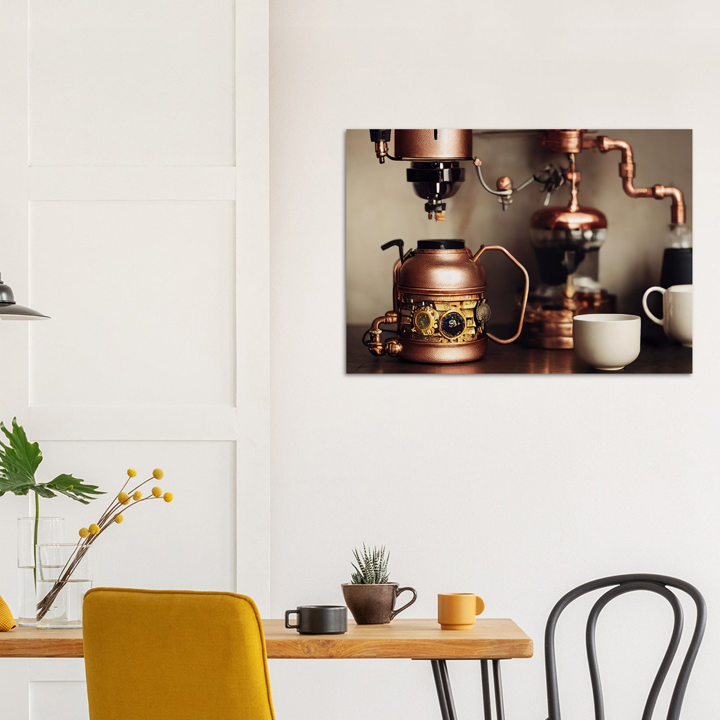 Poster in Museumsqualität - Steampunk - Coffee Maker - No.1 - Wandbild - Kunstwerk - Kunst auf Postern - Fine Art - Steampunk - Future - Maschine - Poster with frame - Office Poster - Art Brand - Pixelboys - Coffee House - Restaurant Poster - Schöner Wohnen - Dekoration - Wall Art - Kunstdruck - Geschenkidee - Kunst auf Acrylglas - Personalisierbare Tasse -