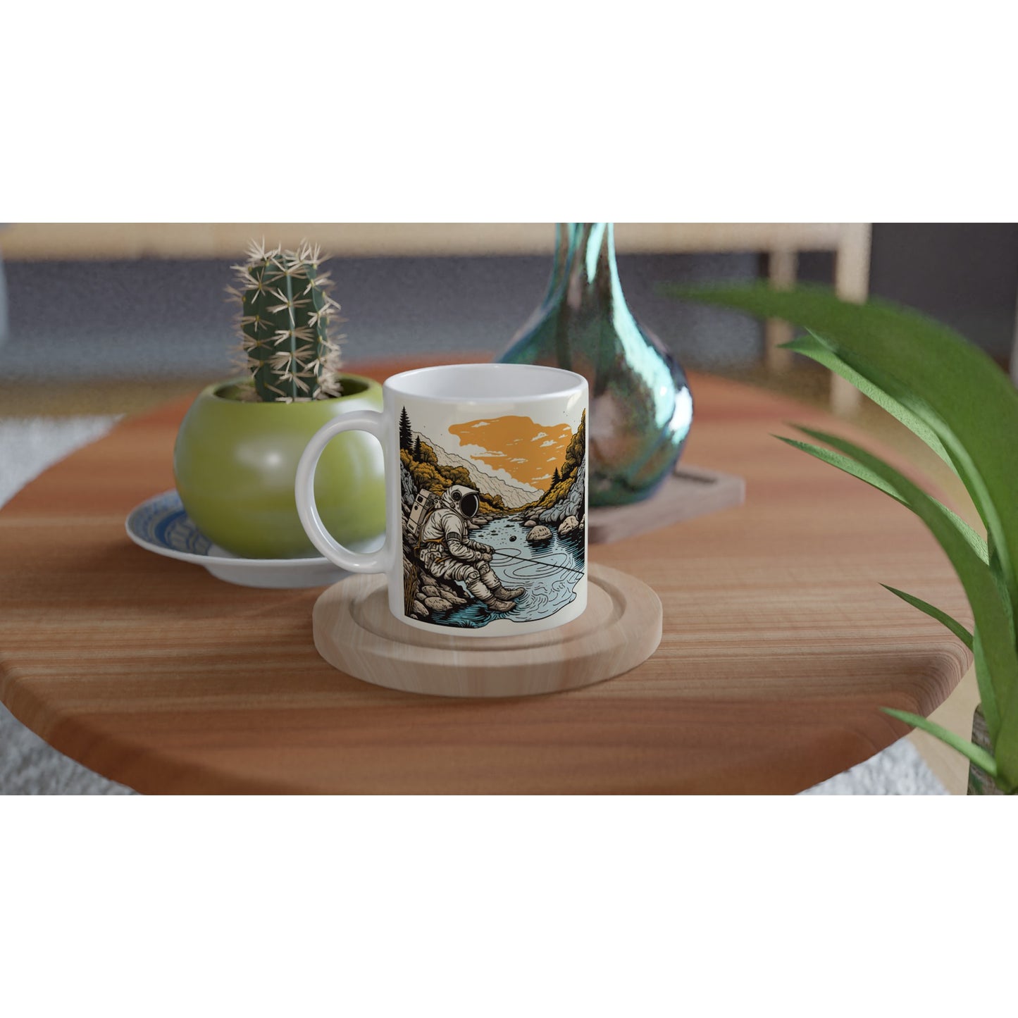 Peronalisierte Tasse (bedruckt) - in Museumsqualität - Fishing Astronaut - Buzz - Angeln - Astronaut - Natur - Posterleisten - USA - Fineart - Posterrahmen  - Wandkunst - Holzrahmen - Poster with frame - people of color - artwork - art brand - printed cup personalized - Holzleisten - pixelboys - Kunstdrucke - wandbilder - wall art - Kunst auf Tassen  - Office Poster - Gastrotassen - Wanddekoration - Acrylkunst - Geschenkidee - Office Poster - Acryldruck - Abstrakte Kunst -