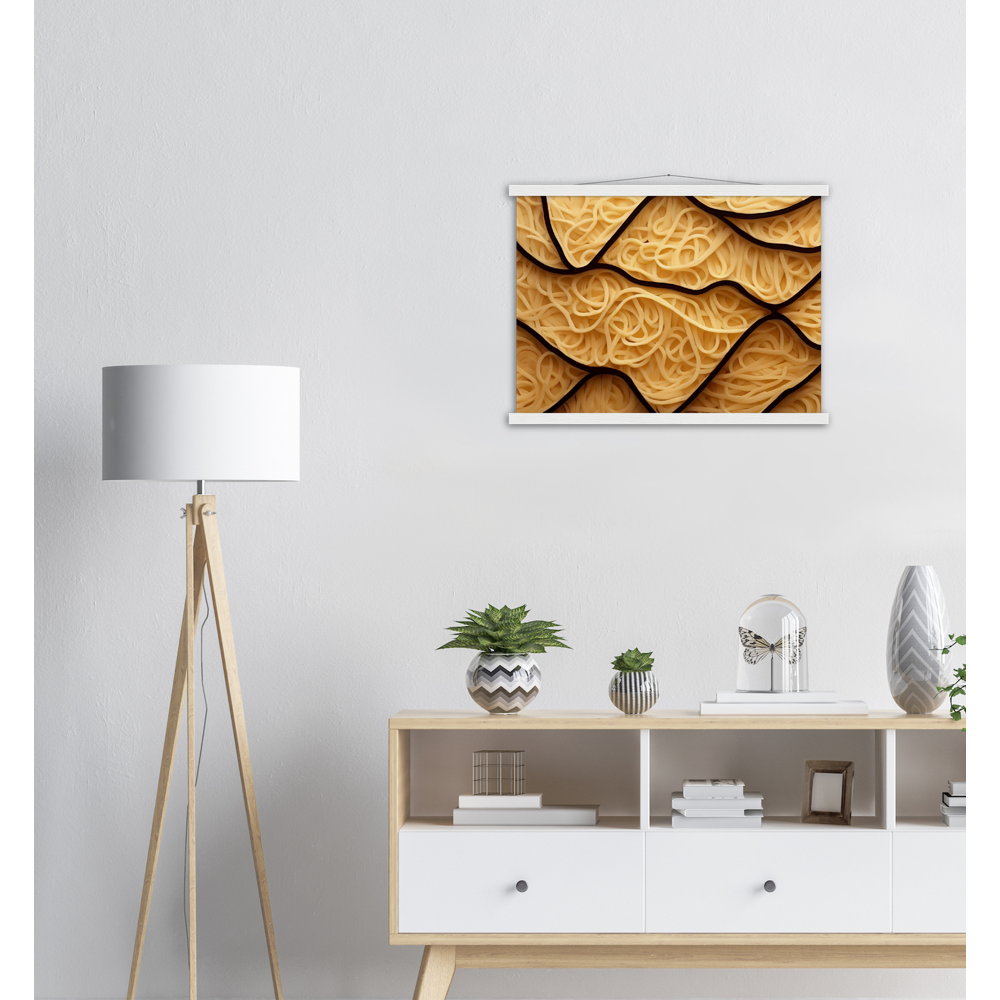 Poster mit Leisten - Spaghetti in shape - Pasta Love - Italien - China - Restaurant - Nudeln - Pasta - Teigwaren  - Wandkunst - Kunstdruck - Acryldruck - Kunstwerk - Office Poster - Poster mit Rahmen - Kaffee Tasse - Poster mit Leisten - Bedruckte Tassen - Kunst Marke - Art Brand - Kunstdrucke - Papier: 250g/qm - Künstler: Pixelboys - Poster with frame - Geschenkidee - Atelier Rome - Atelier Bologna - Atelier Milano -