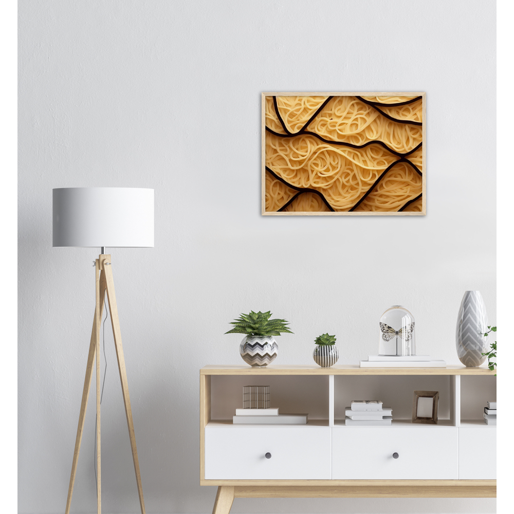 Poster mit Rahmen (Holz) - Spaghetti in shape - Pasta Love - Italien - China - Restaurant - Nudeln - Pasta - Teigwaren  - Wandkunst - Kunstdruck - Acryldruck - Kunstwerk - Office Poster - Poster mit Rahmen - Kaffee Tasse - Poster mit Leisten - Bedruckte Tassen - Kunst Marke - Art Brand - Kunstdrucke - Papier: 250g/qm - Künstler: Pixelboys - Poster with frame - Geschenkidee - Atelier Rome - Atelier Bologna - Atelier Milano -