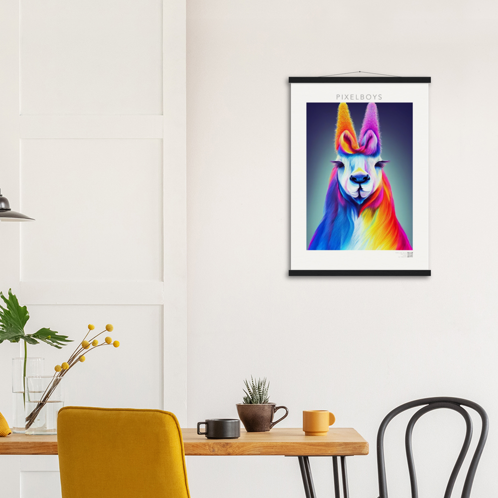 Poster mit Leisten - Karma Lama No. 2 - "Edna" - Wandbild - Edna Erverage - LGBTQI+ - Christopher Street Day - Pride Month - Lesbian - Gay - Bisexual - Transgender - Queer & Intersexual - rainbow flag - unicorn - einhorn - rainbow - regenbogen - heteronormativity - Drag Queens - Asexual - Künstler: "John Grayst" - Pixelboys - Atelier - Wandbild - Museum - Germany - Berlin - USA - America - New York City - Los Angeles - Chicago - Houston - Phoenix - Philadelphia - Paris - Rom -