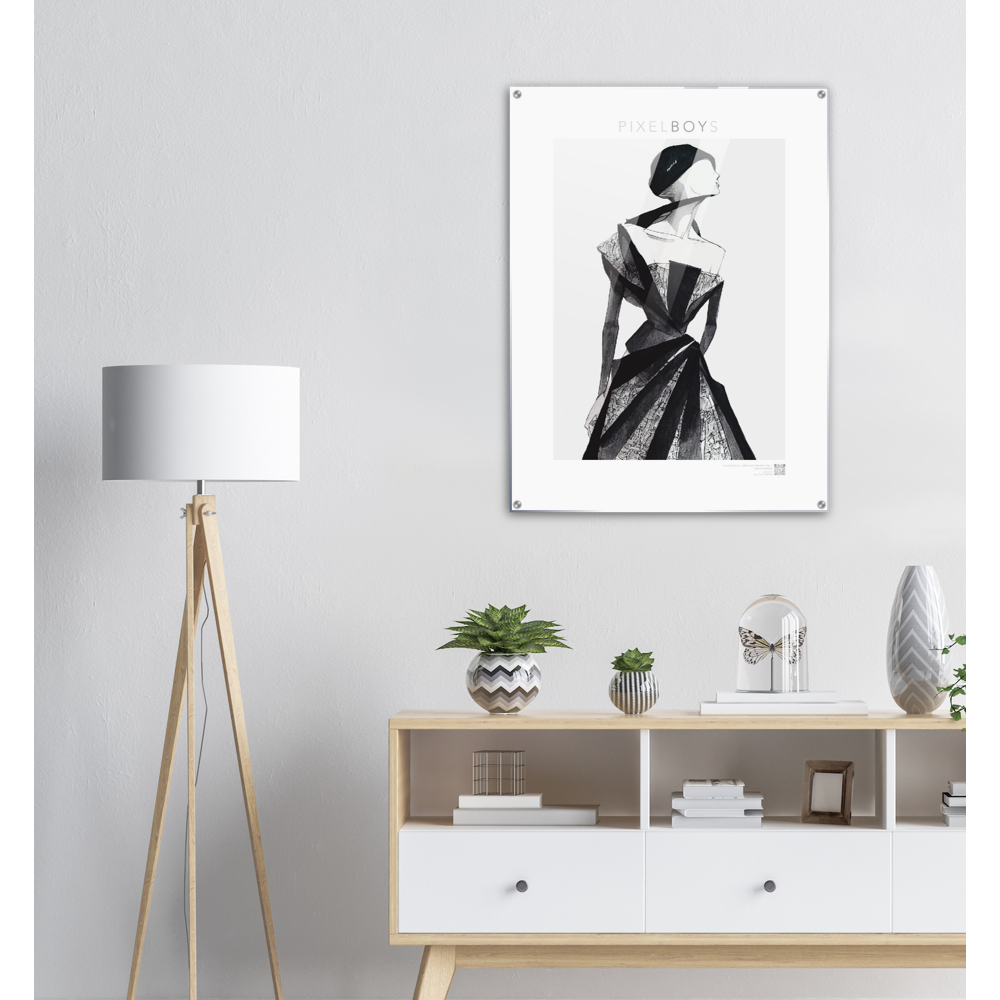 Acrylbild - Haute Couture - „Écharpe et bonnet“ No. 1 "Jade" - "Schal und Mütze" Künstler: "The Unknown Artist Nb. 517" Acrylbild in Museumsqualität - Pixelboys - Atelier - Paris - New York - Dubai -