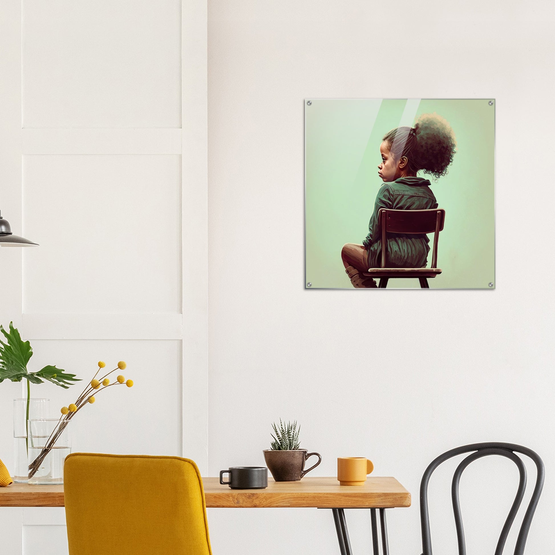 Acrylbild auf Glas - in Museumsqualität - Listening - The daughter - Jessica - rasism - motherhood - Posterleisten - USA - Fineart - Posterrahmen  - Wandkunst - Holzrahmen - Poster with frame - people of color - artwork - art brand - printed cup personalized - Holzleisten - pixelboys - Kunstdrucke - wandbilder - wall art - Kunst auf Tassen  - Office Poster - Gastrotassen - Wanddekoration - Acrylkunst - Geschenkidee - Office Poster - Acryldruck - Abstrakte Kunst - Family Art -