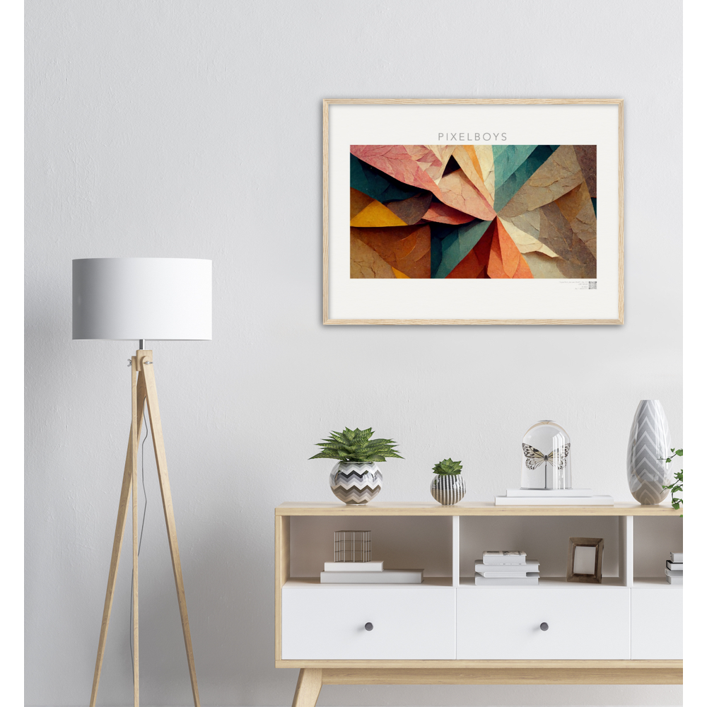 Poster Set mit Rahmen aus Holz - Paper Fall-No. 3: "Autumn Swirl" - "Herbstwirbel" - Künster: John Grayst - Pixelboys - Herbst Poster - Herbst Motive - Poster & Wandbilder - Online Shop - Kaufen Sie hier Ihr neues Poster Set -