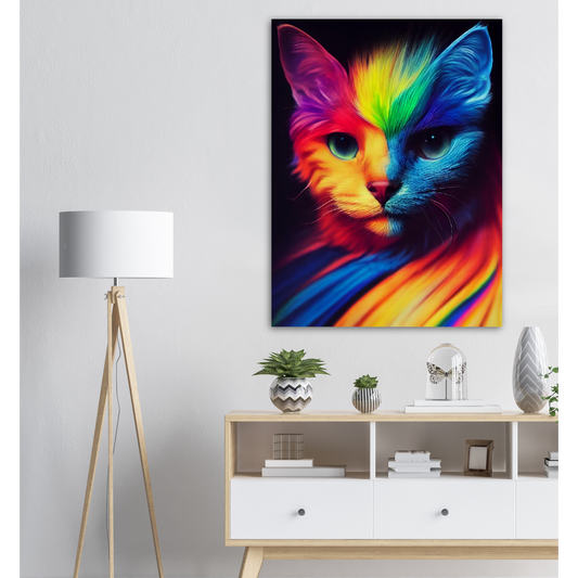 Poster - Farbenfrohe Regenbogen Katze "Kitty" - XXL Poster - Online Store für Wandbilder & Poster