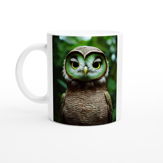 Personalisierte Tasse - Fruit Owl No. 4 - "Kiki", the Kiwi Owl - Wandkunst - Kunstdruck - (lat. tyto actinidia) - Teebecher - Kiwi Eule - Kiwi Owl - Fruchteulen - Vogel - Bird - Strigiformes - Noctua - Ornithologie - Kunstwerk  - Office Poster - Poster mit Rahmen - Kaffee Tasse - Poster mit Leisten - Bedruckte Tassen - Kunst Marke - Art Brand - Acryldruck - Wandbild - Kunstdrucke - Papier: 250g/qm - Künstler: John Grayst & Pixelboys - Eulen - Owl - Geschenkidee - 