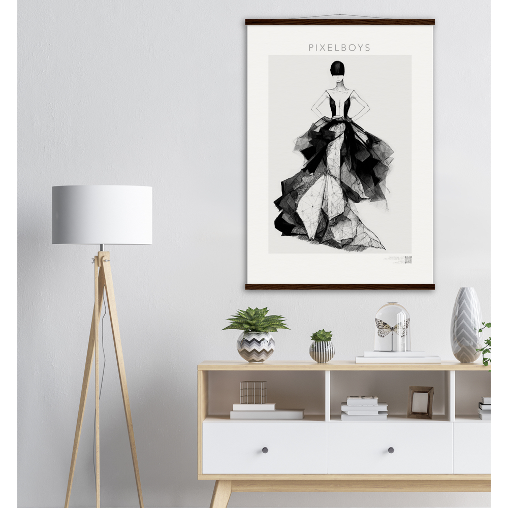 Haute Couture - Poster Set mit Leisten aus Holz - Haute Couture - No. 7 - "Rose" - Künstler: "The Unknown Artist Nb. 517" Wandbilder - Pixelboys - Atelier - Milano - Berlin - Munich - Madrid - New York - Dubai - Paris - Tokio - Rom - Lisbon - Ottawa - Melbourne -