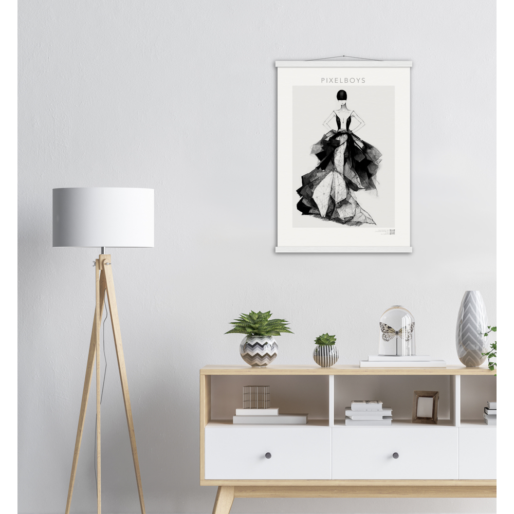 Haute Couture - Poster Set mit Leisten aus Holz - Haute Couture - No. 7 - "Rose" - Künstler: "The Unknown Artist Nb. 517" Wandbilder - Pixelboys - Atelier - Milano - Berlin - Munich - Madrid - New York - Dubai - Paris - Tokio - Rom - Lisbon - Ottawa - Melbourne -