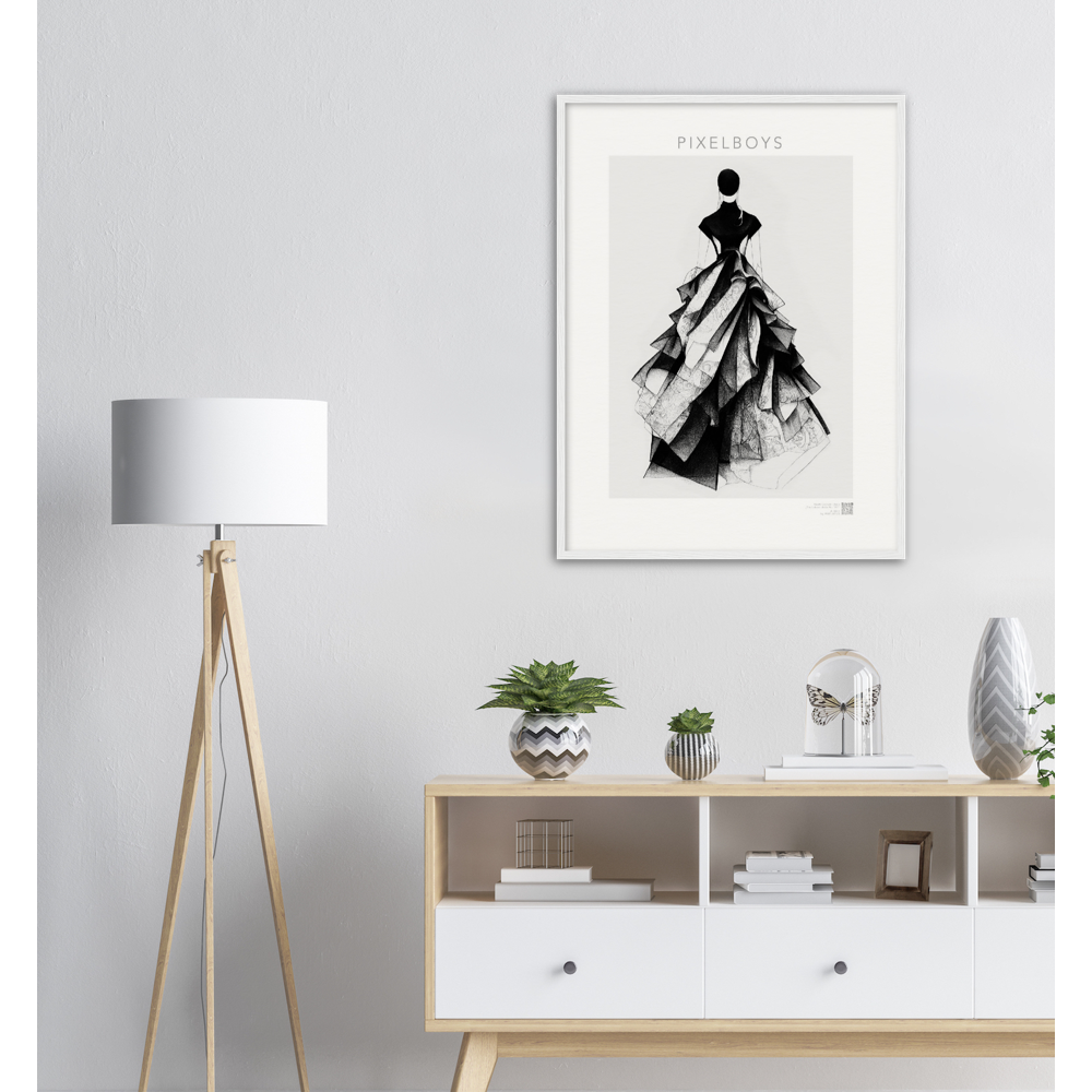 Haute Couture - Poster Set mit Rahmen aus Holz - Haute Couture - No. 5 - "Ambre" - Künstler: "The Unknown Artist Nb. 517" Wandbilder - Kunstdrucke - Pixelboys - Atelier - Milano - Berlin - Munich - Madrid - New York - Dubai - Paris - Tokio - 