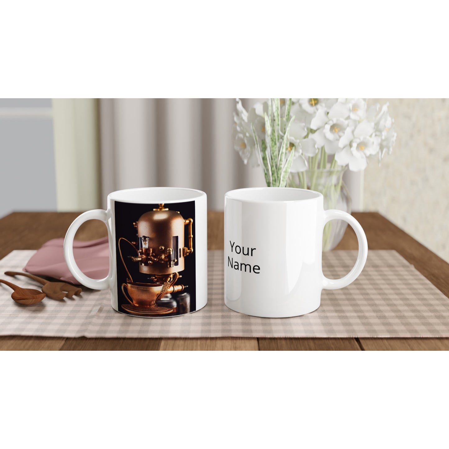 Personalisierbare Tasse - Steampunk - Coffee Maker - No.7 - Collection Cup - Pixelboys - Wandbild - Kunstwerk - Hotelkunst - Kunst auf Postern - Fine Art - Steampunk - Future - Maschine - Poster with frame - Office Poster - Art Brand - Pixelboys - Coffee House - Restaurant Poster - Wall Art - Kunstdruck - Geschenkidee - Kunst auf Acrylglas - Future Coffee Cup - Personalisierbare Tasse - Gastro Tasse - exklusiv - Acryldruck - Gastronomie Poster - Hotelposter - Teestube - Steam Punk Kitchen -   