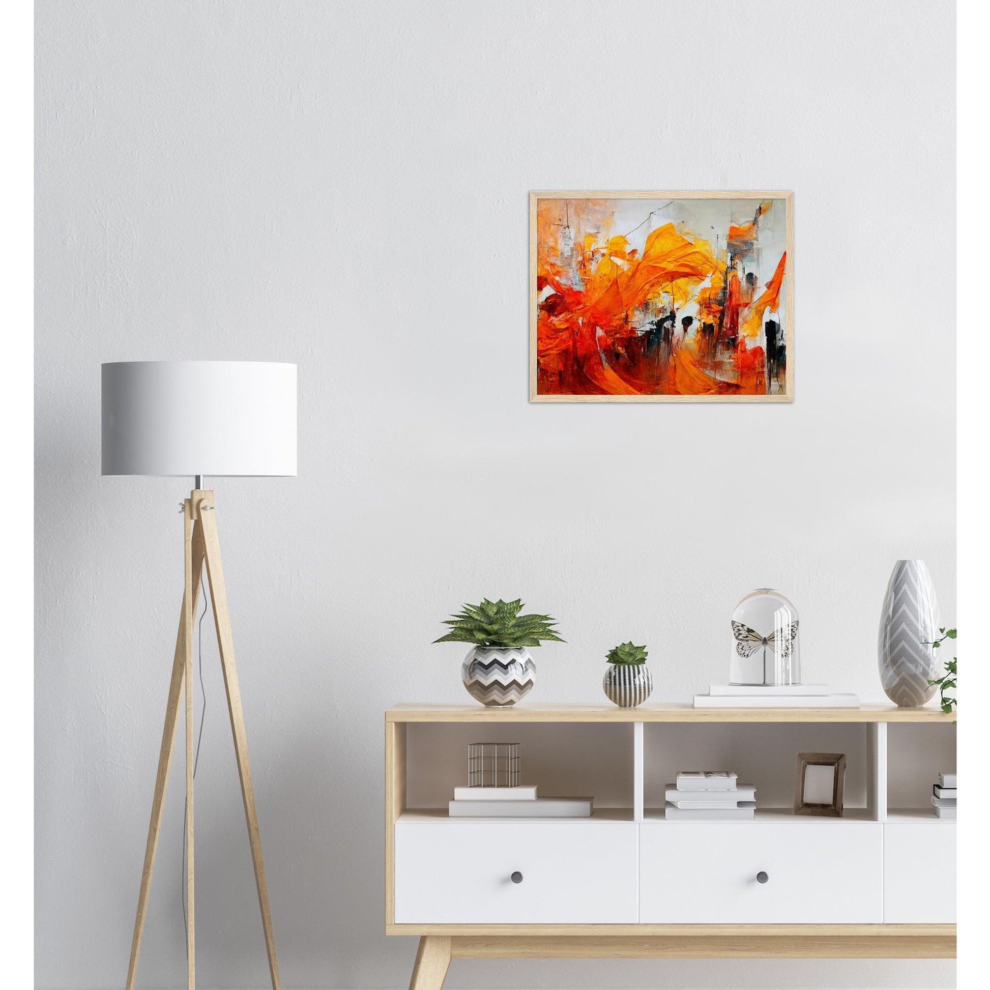 Poster mit Holzrahmen - in Museumsqualität - “Urban Indian Summer“ - autumn - Neu-Delhi - Kalkutta- Ölgemälde - Abstract - India Art - Posterleisten - Fineart - Posterrahmen  - Wandkunst - Holzrahmen - Poster with frame - Abstract Orange - artwork - art brand - printed cup personalized - Holzleisten - pixelboys - Kunstdrucke - wandbilder - wall art - Kunst auf Tassen  - Office Poster - Gastrotassen - Wanddekoration - Fineart  - Acrylkunst - Geschenkidee - Office Poster - Acryldruck - Abstrakte Kunst -