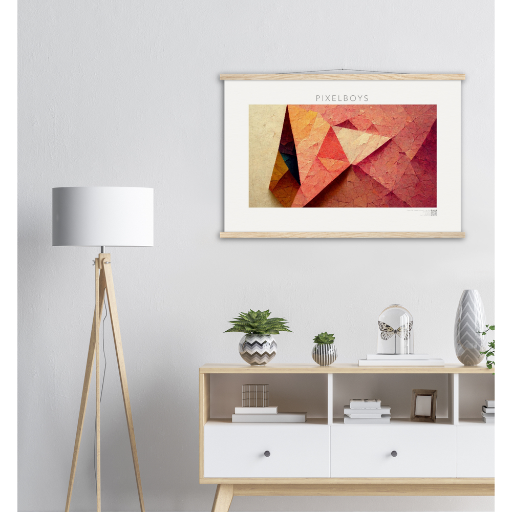 Poster Set mit Leisten aus Holz - Paper Fall-No. 2: "Autumn Corner" - "Herbst Ecke" - Künstler: John Grayst - Pixelboys - Poster mit Herbstmotiven & Holzleisten