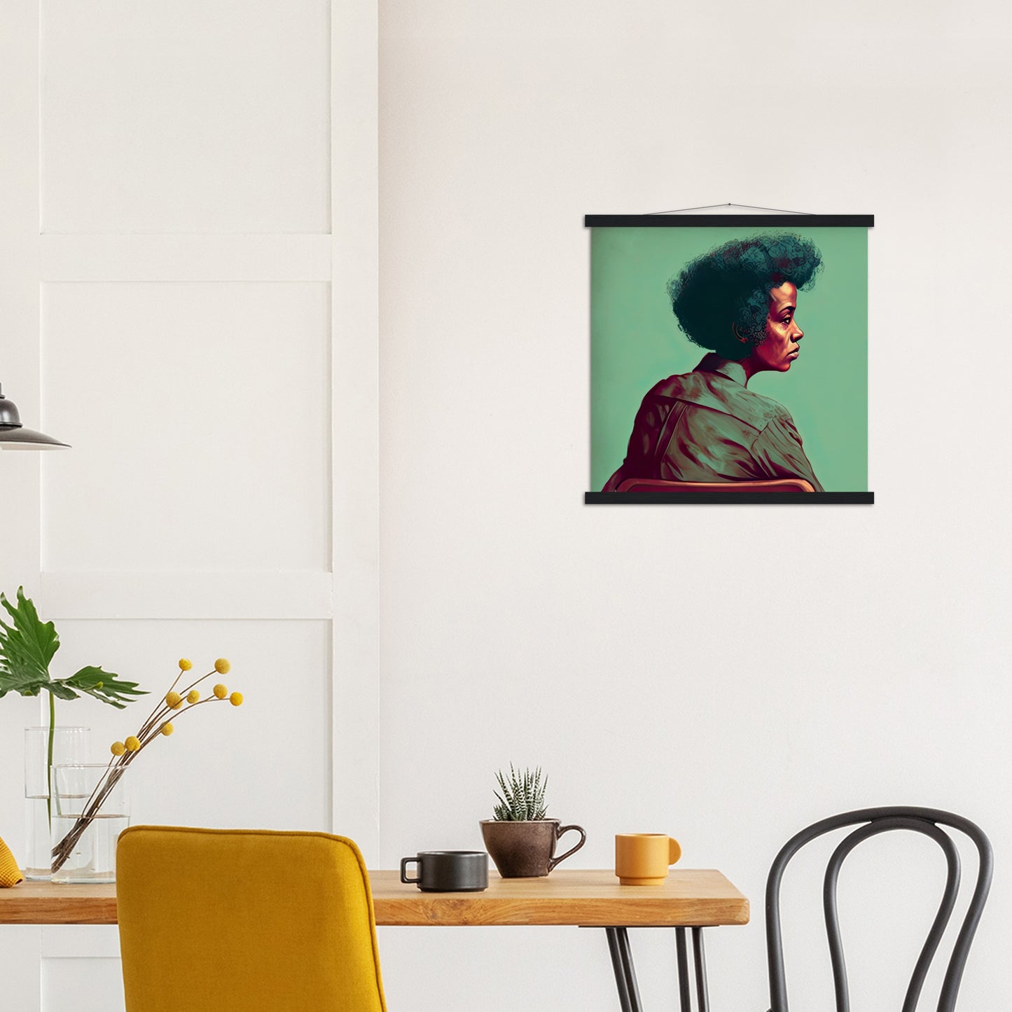 Poster mit Leisten (Holz) in Museumsqualität - Listening - The Mother - rasism - motherhood - Posterleisten - USA - Fineart - Posterrahmen  - Wandkunst - Holzrahmen - Poster with frame - people of color - artwork - art brand - printed cup personalized - Holzleisten - pixelboys - Kunstdrucke - wandbilder - wall art - Kunst auf Tassen  - Office Poster - Gastrotassen - Wanddekoration - Acrylkunst - Geschenkidee - Office Poster - Acryldruck - Abstrakte Kunst - Family Art -