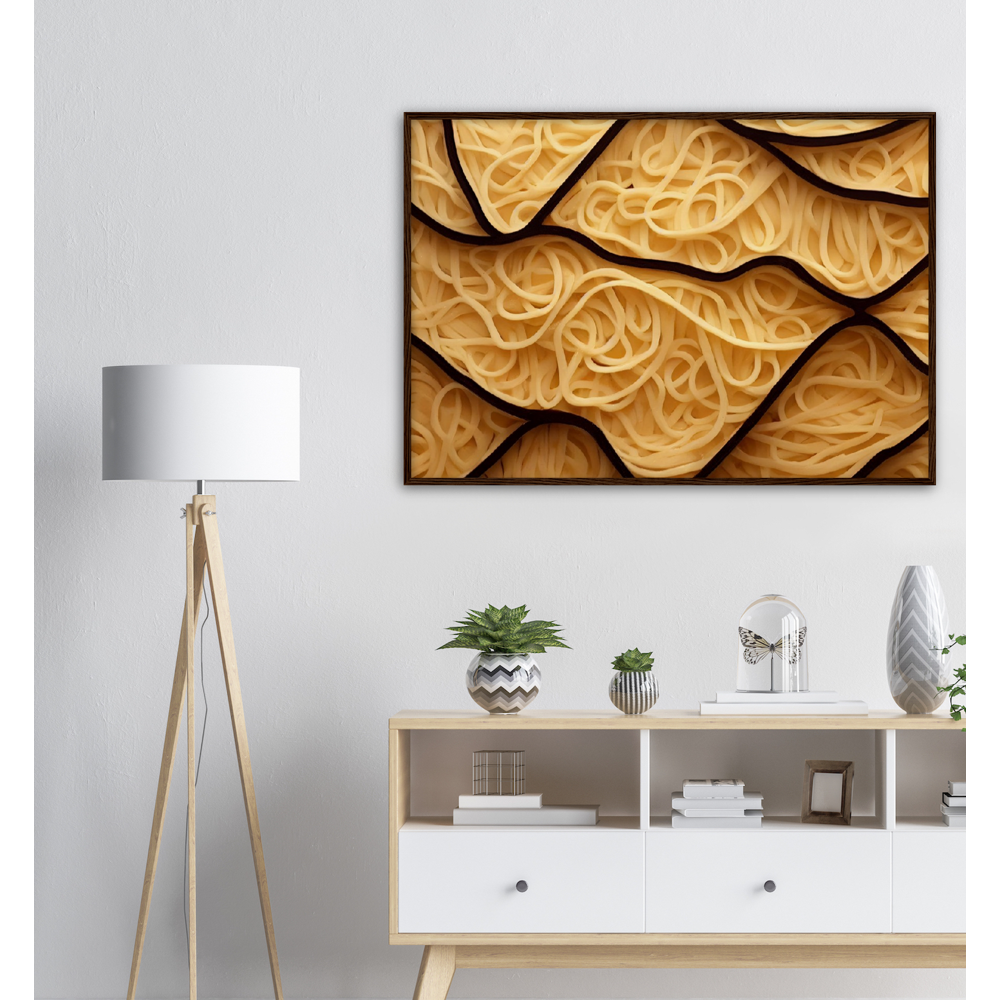 Poster mit Rahmen (Holz) - Spaghetti in shape - Pasta Love - Italien - China - Restaurant - Nudeln - Pasta - Teigwaren  - Wandkunst - Kunstdruck - Acryldruck - Kunstwerk - Office Poster - Poster mit Rahmen - Kaffee Tasse - Poster mit Leisten - Bedruckte Tassen - Kunst Marke - Art Brand - Kunstdrucke - Papier: 250g/qm - Künstler: Pixelboys - Poster with frame - Geschenkidee - Atelier Rome - Atelier Bologna - Atelier Milano -