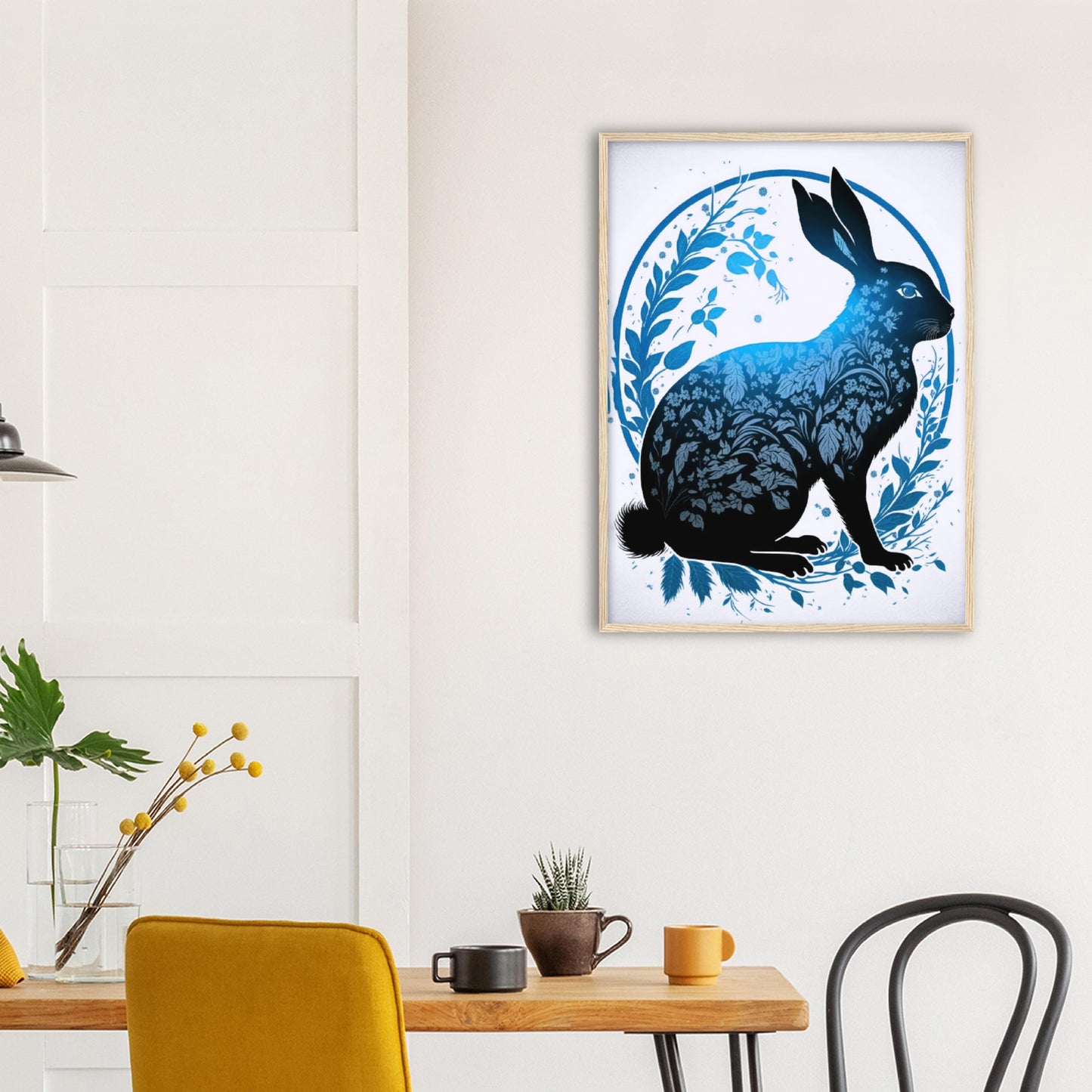 Poster mit Rahmen -  癸卯 - Water Rabbit